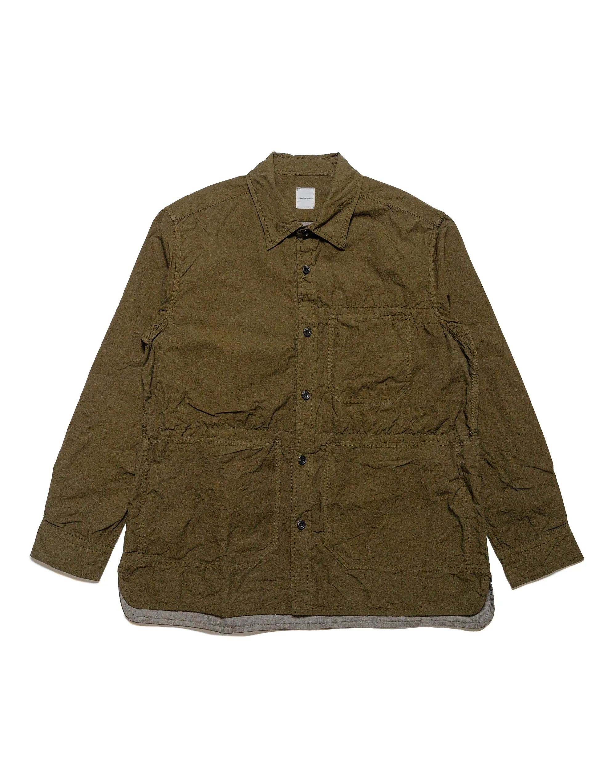 Sage de Cret Cotton Twill Typewriter Shirt Jacket Army Green sold by Lost & Found