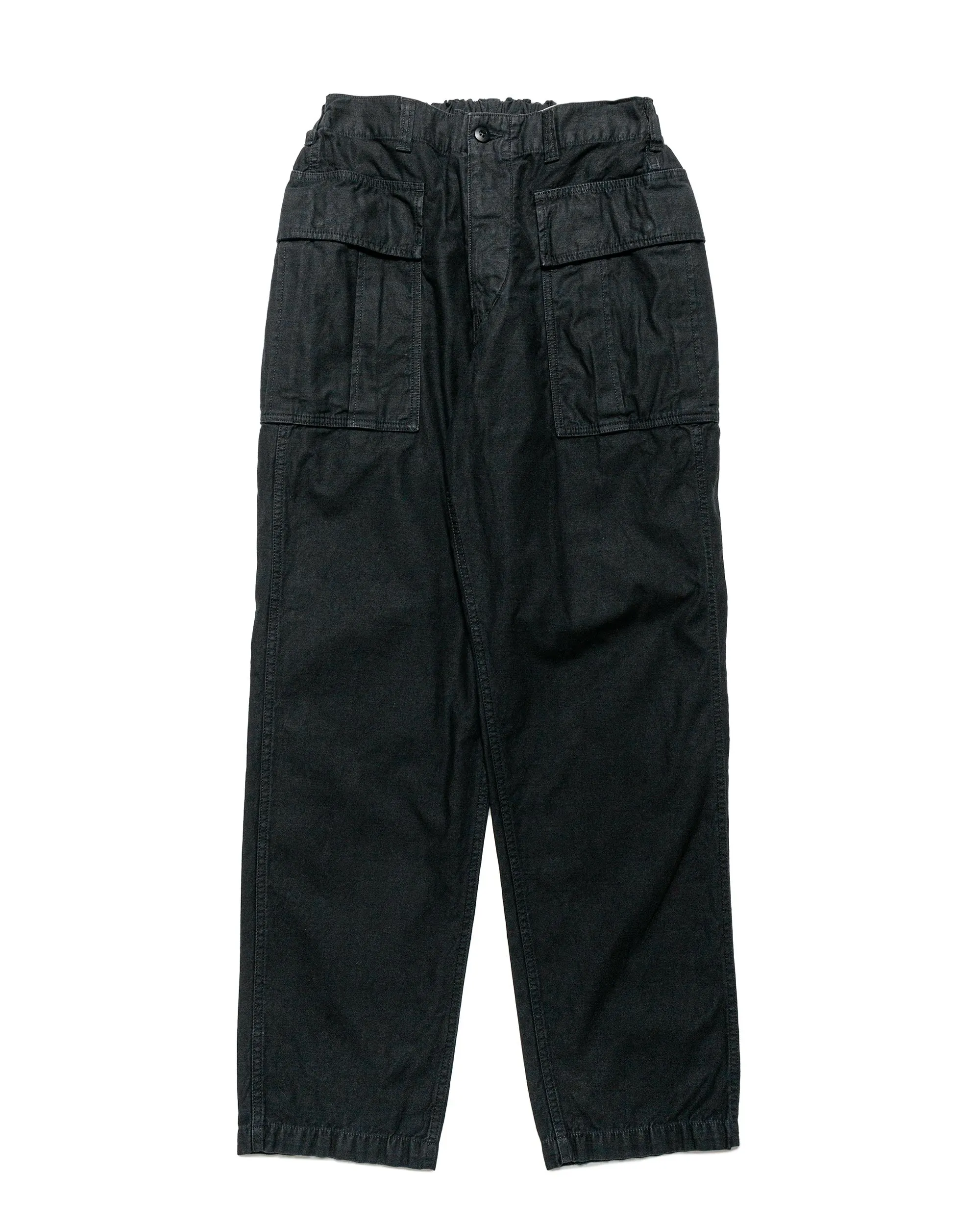 Sage de Cret Cotton/Linen Back Satin Pegtop Military Pants Black sold by Lost & Found