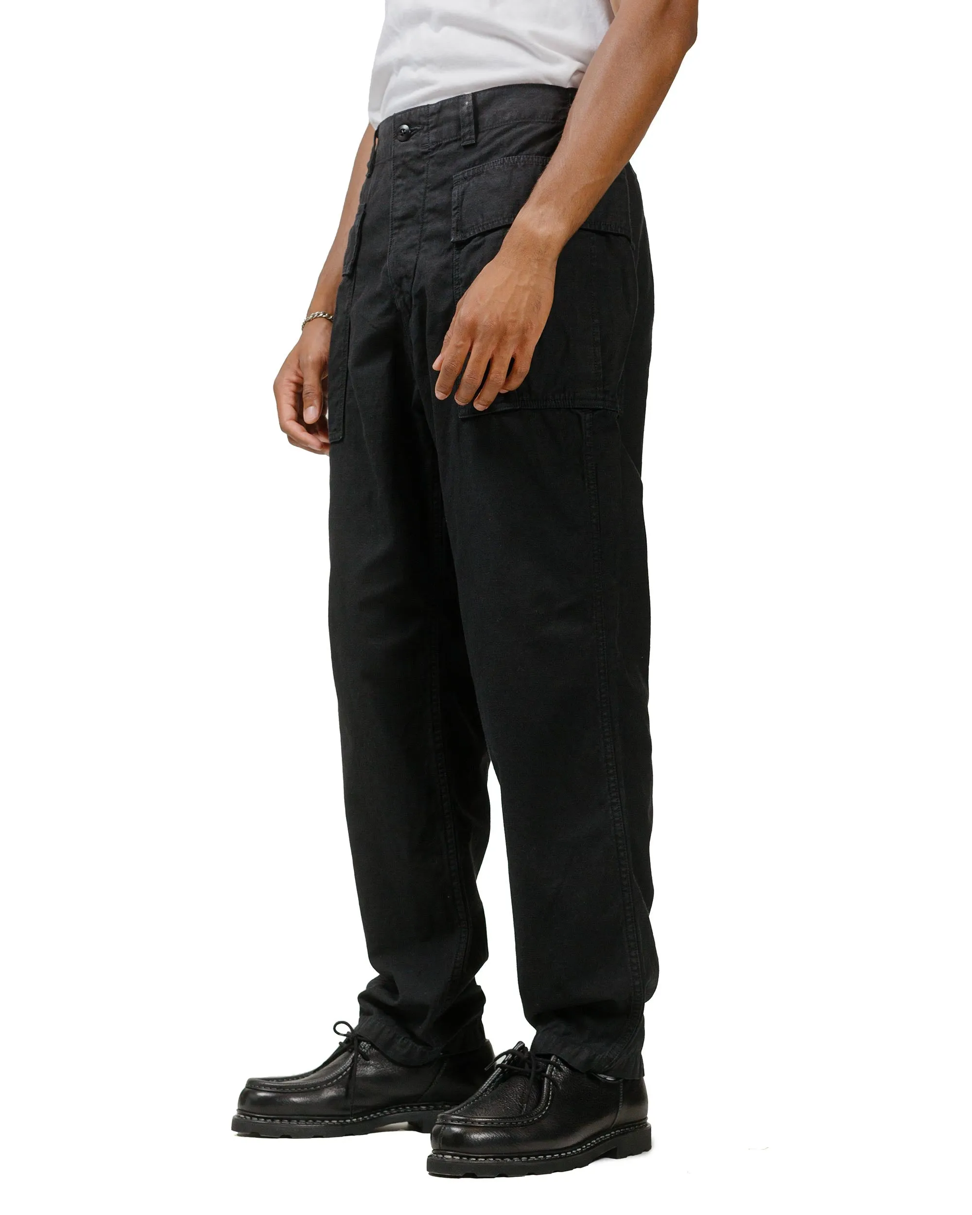Sage de Cret Cotton/Linen Back Satin Pegtop Military Pants Black sold by Lost & Found product image thumbnail 2