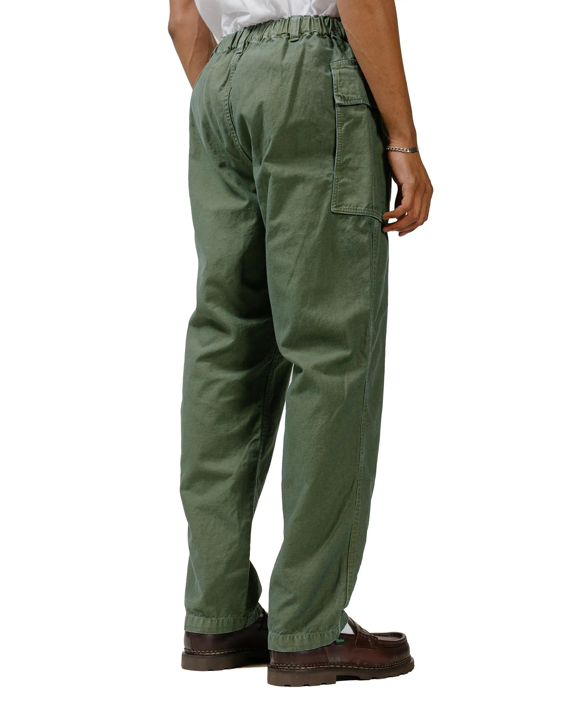 Sage de Cret Cotton/Linen Back Satin Pegtop Military Pants Olive sold by Lost & Found product image thumbnail 3