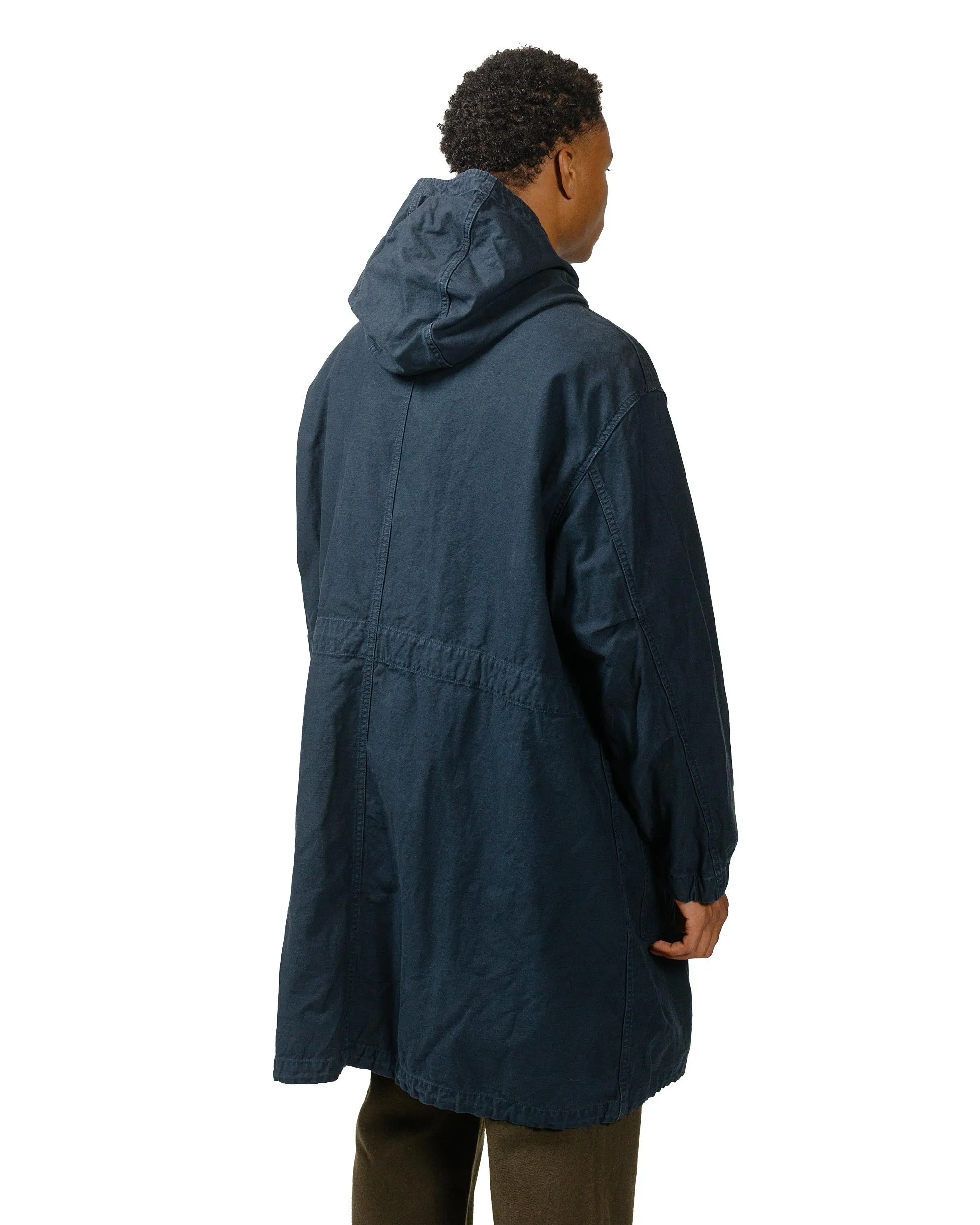 Sage de Cret Cotton/Linen Back Satin Military Hooded Coat Navy sold by Lost & Found product image thumbnail 3