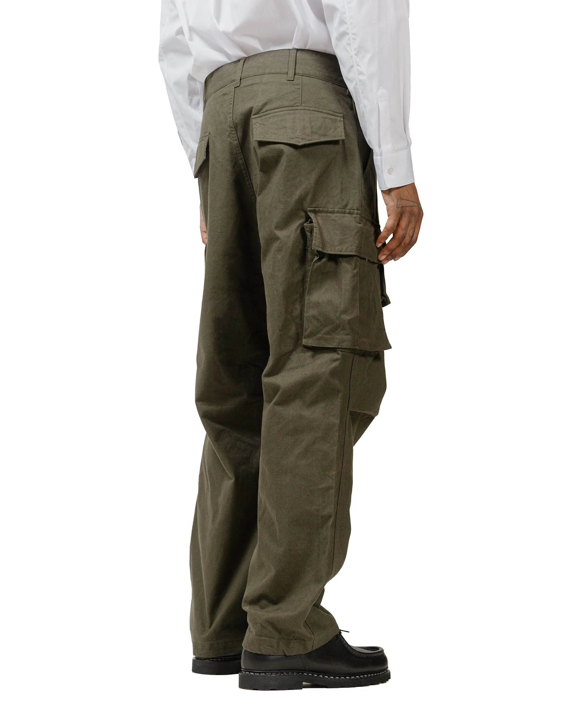 Engineered Garments FA Pant Olive Cotton Brushed Herringbone sold by Lost & Found product image thumbnail 3