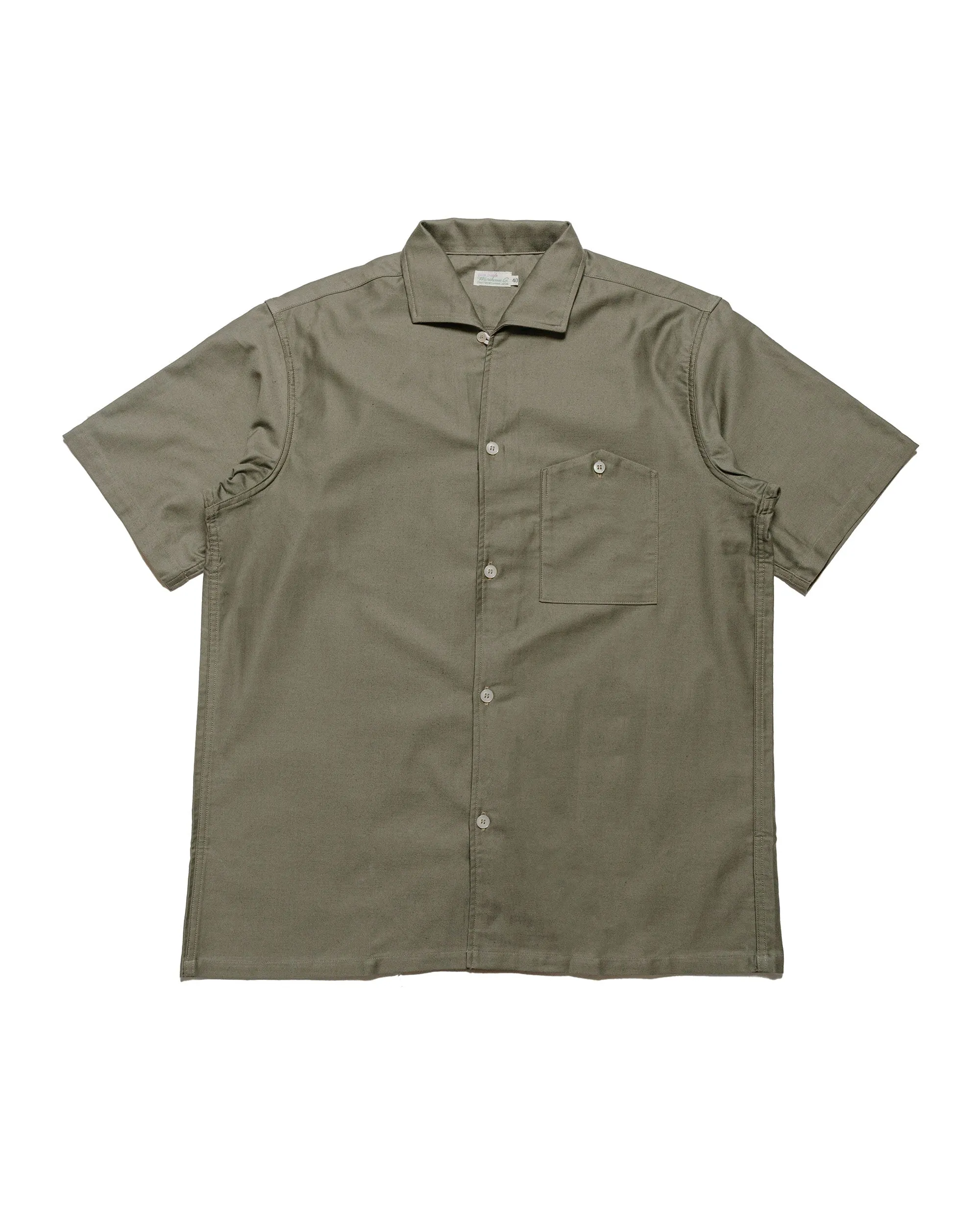 Warehouse Lot. 3091 S/S Open Collar Shirts OD Green sold by Lost & Found