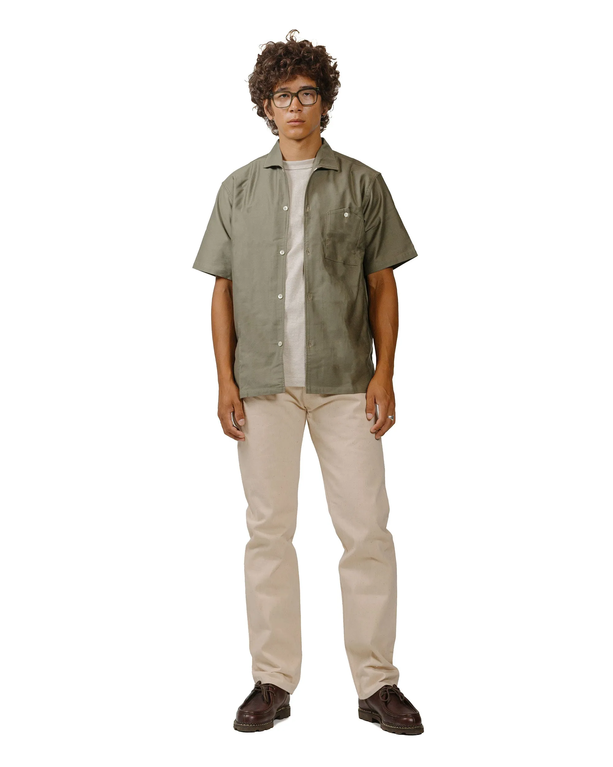 Warehouse Lot. 3091 S/S Open Collar Shirts OD Green sold by Lost & Found product image thumbnail 4