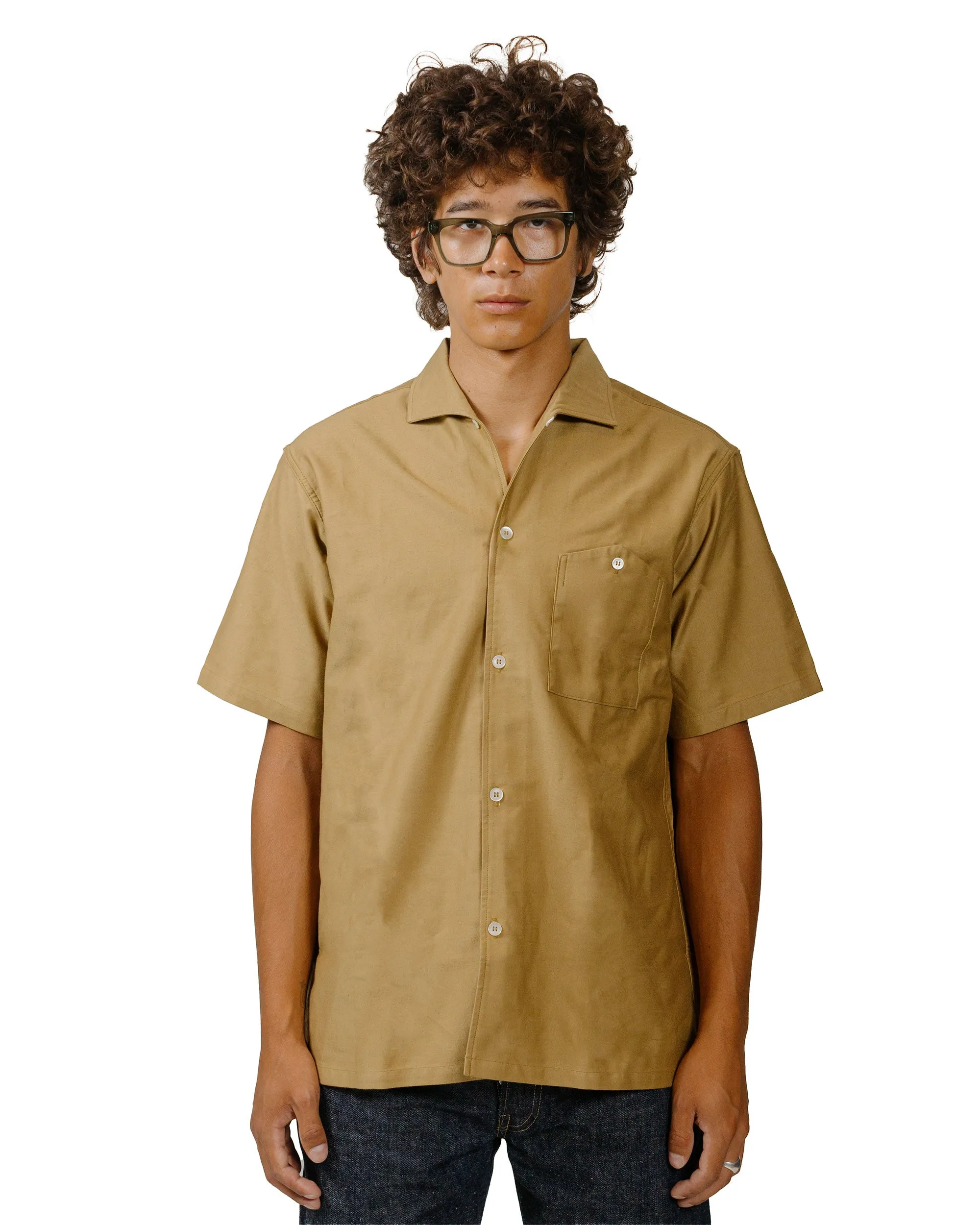 Warehouse Lot. 3091 S/S Open Collar Shirts Camel sold by Lost & Found product image thumbnail 2