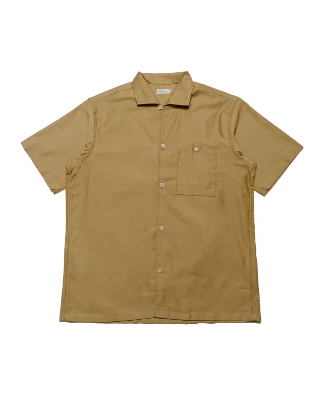 Warehouse Lot. 3091 S/S Open Collar Shirts Camel made by Warehouse