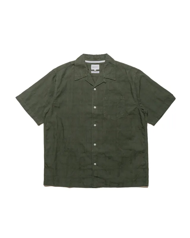 Norse Projects Carsten Relaxed Dobby Check Shirt Spruce Green sold by Lost & Found