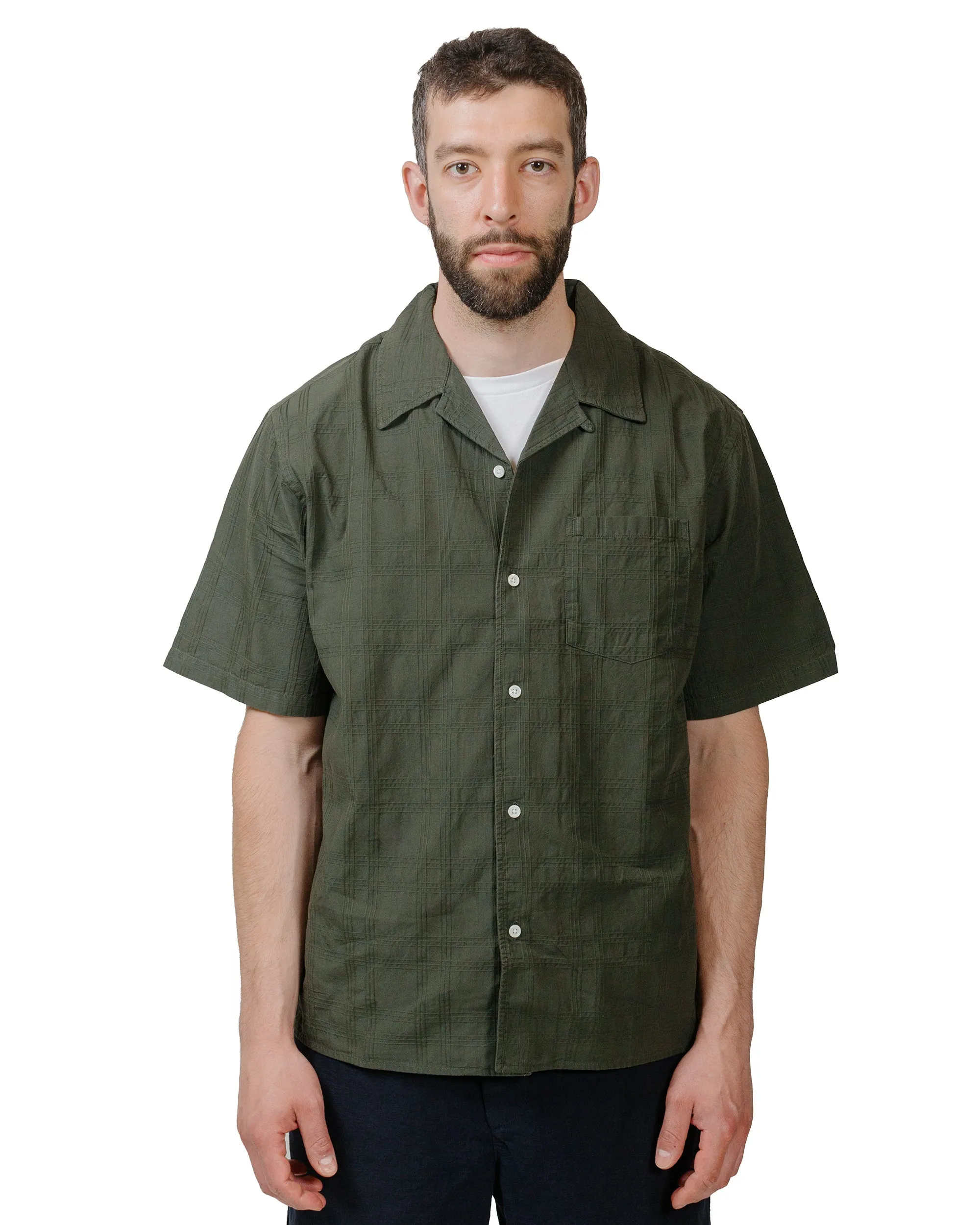Norse Projects Carsten Relaxed Dobby Check Shirt Spruce Green sold by Lost & Found product image thumbnail 2
