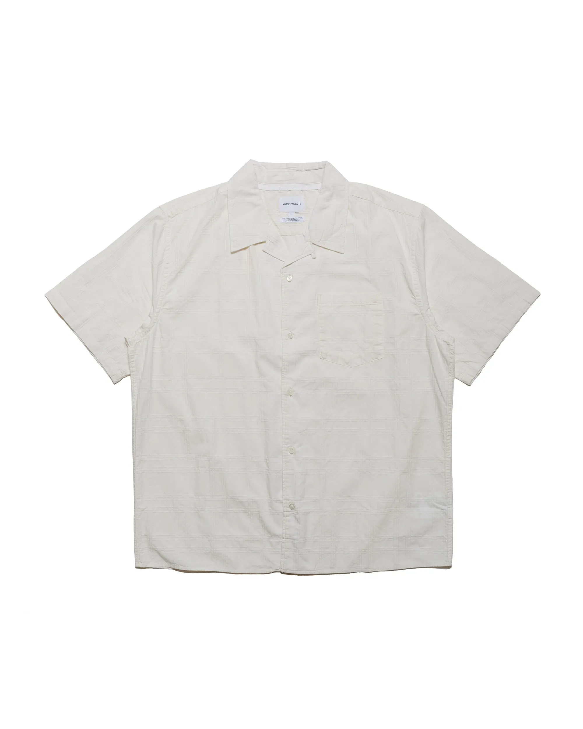 Norse Projects Carsten Relaxed Dobby Check Shirt Ecru sold by Lost & Found