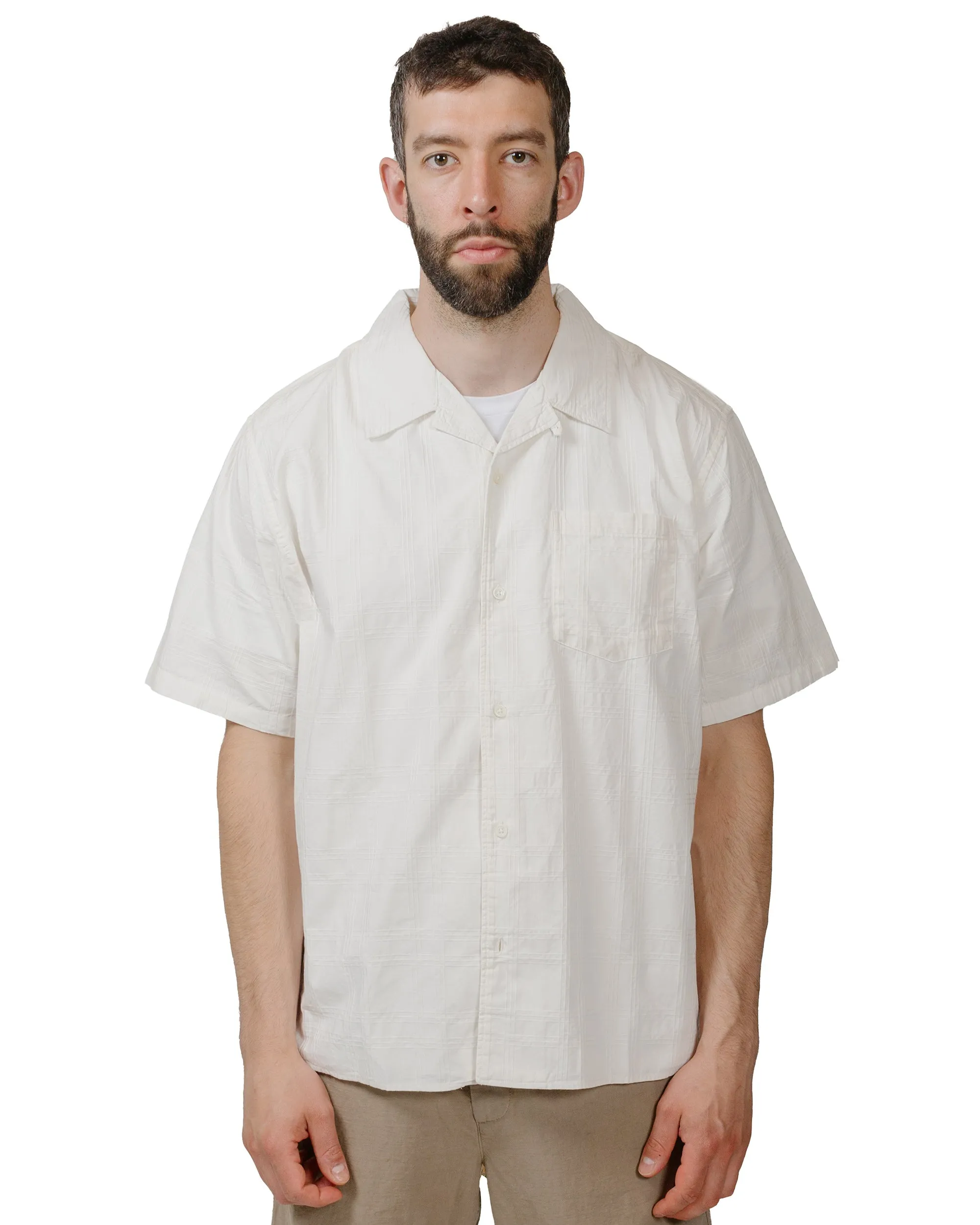 Norse Projects Carsten Relaxed Dobby Check Shirt Ecru sold by Lost & Found product image thumbnail 2