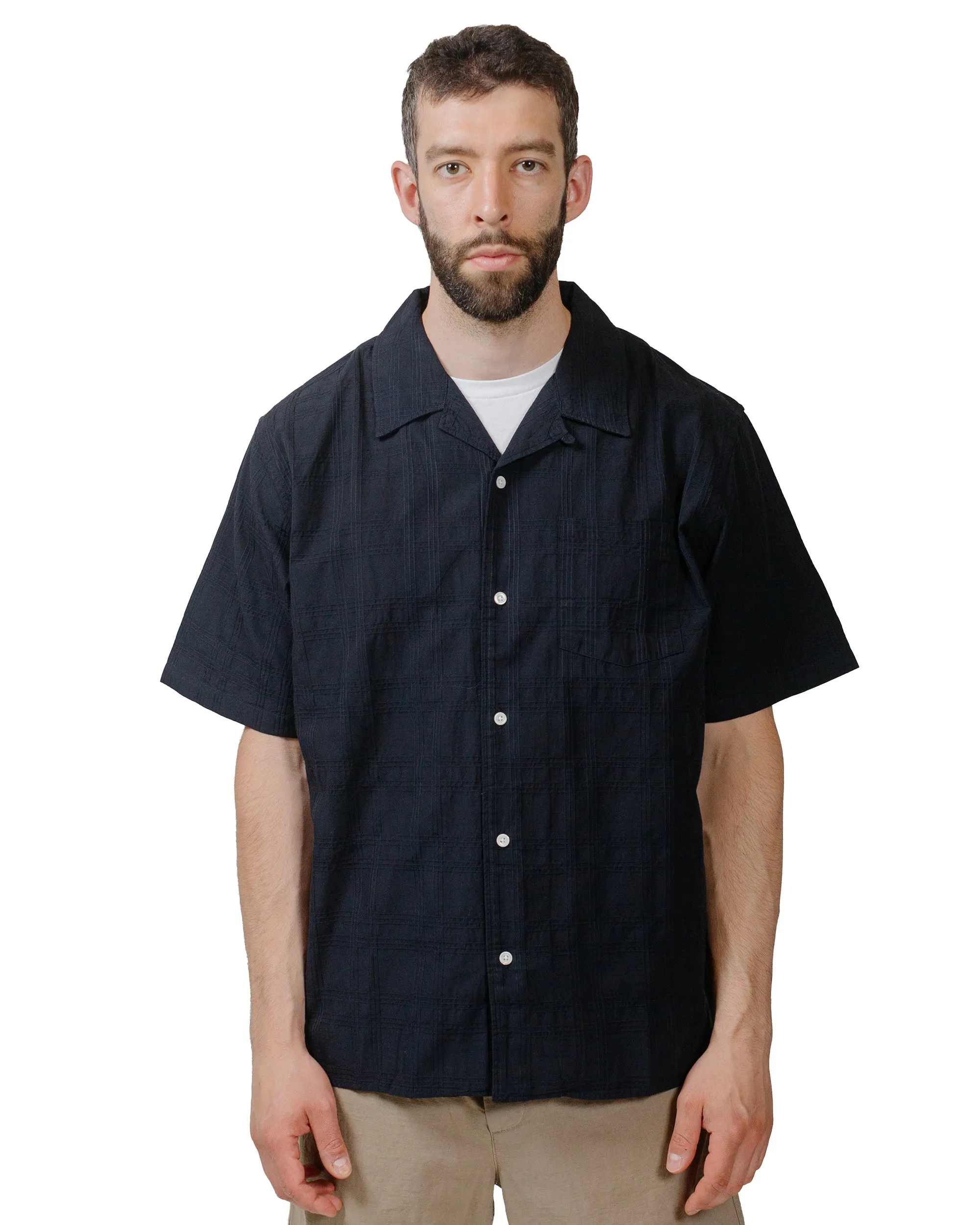 Norse Projects Carsten Relaxed Dobby Check Shirt Dark Navy sold by Lost & Found product image thumbnail 2