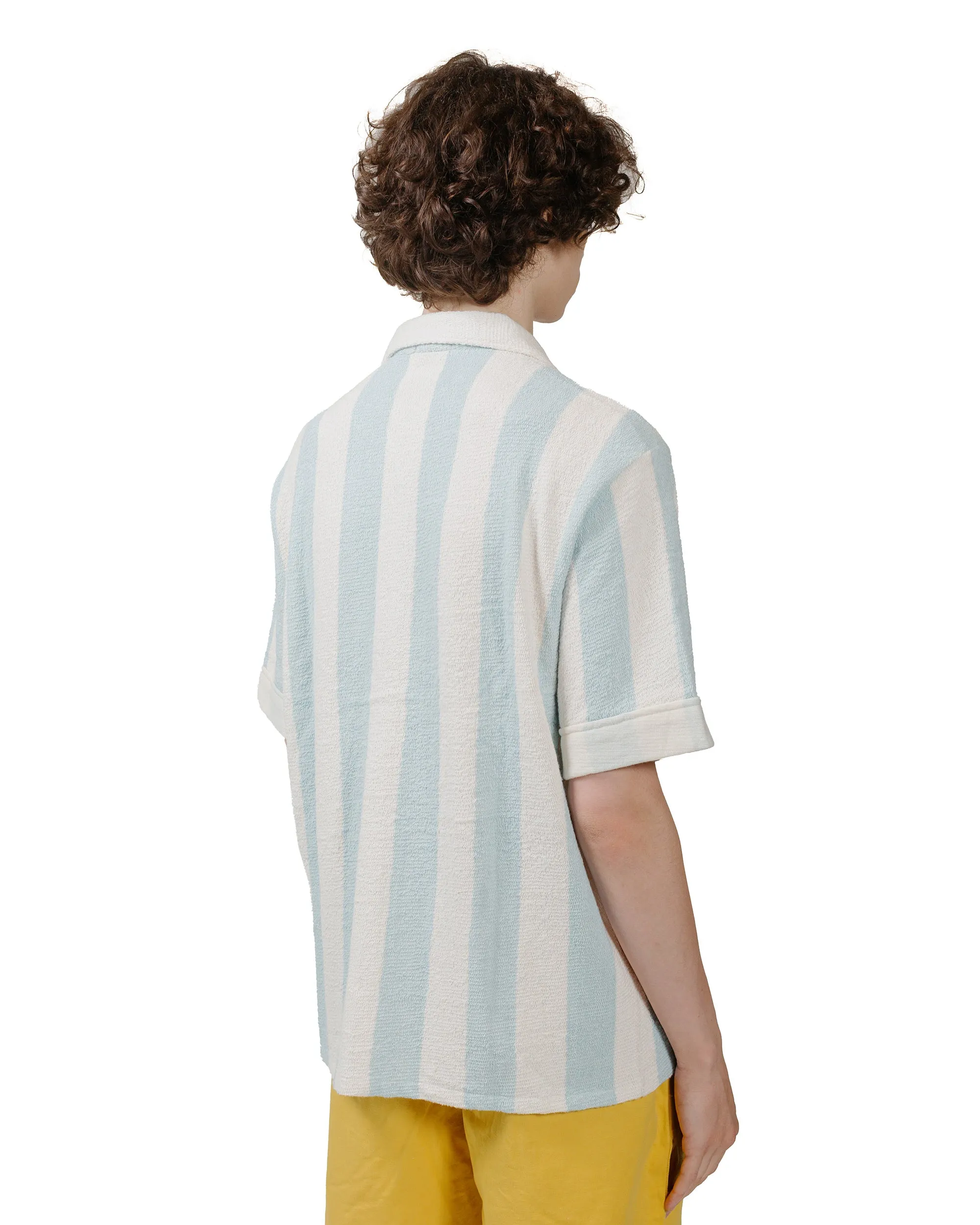 The Real McCoy's MC24015 Stripe Cotton Pile Beach Shirt Light Blue sold by Lost & Found product image thumbnail 3