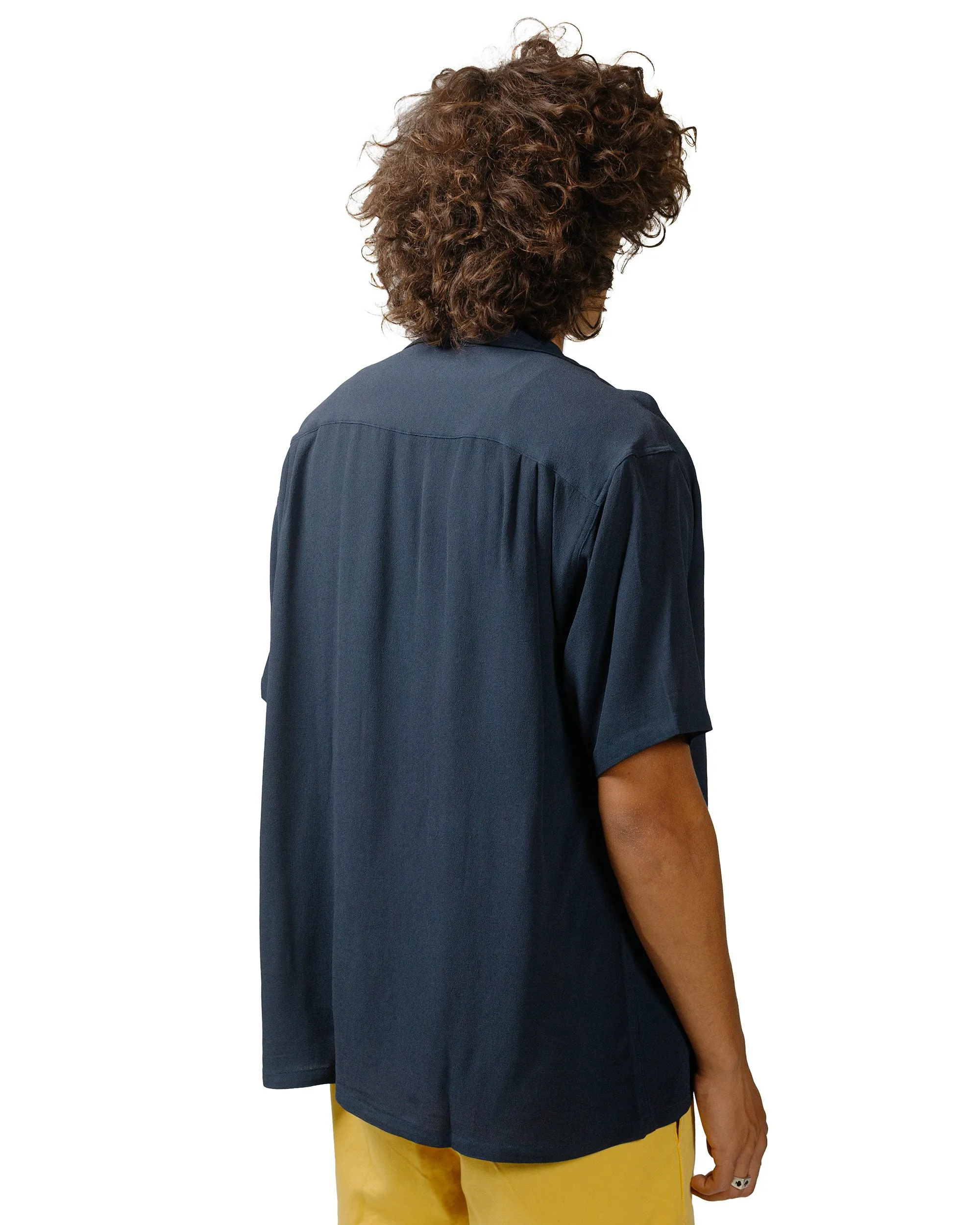 The Real McCoy's MS24008 Silk Rayon Open Collar Shirt Navy sold by Lost & Found product image thumbnail 3