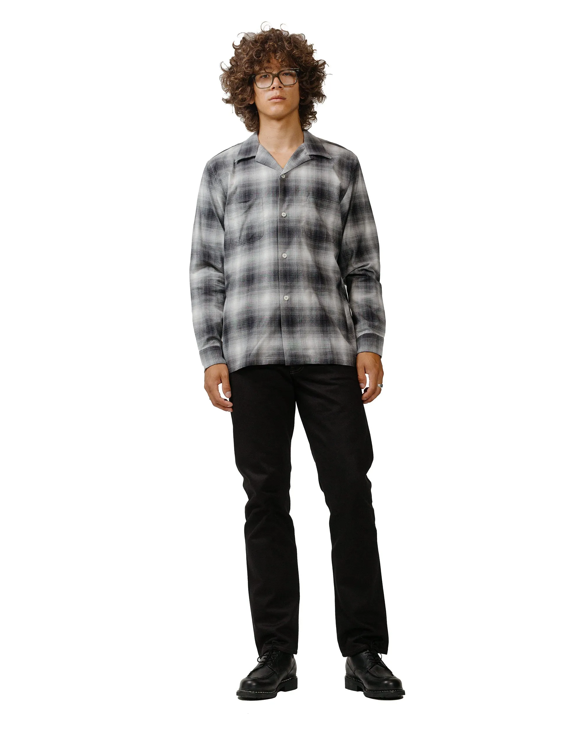 The Real McCoy's MS24006 Ombre Cotton Rayon Open Collar Shirt Gray sold by Lost & Found product image thumbnail 4