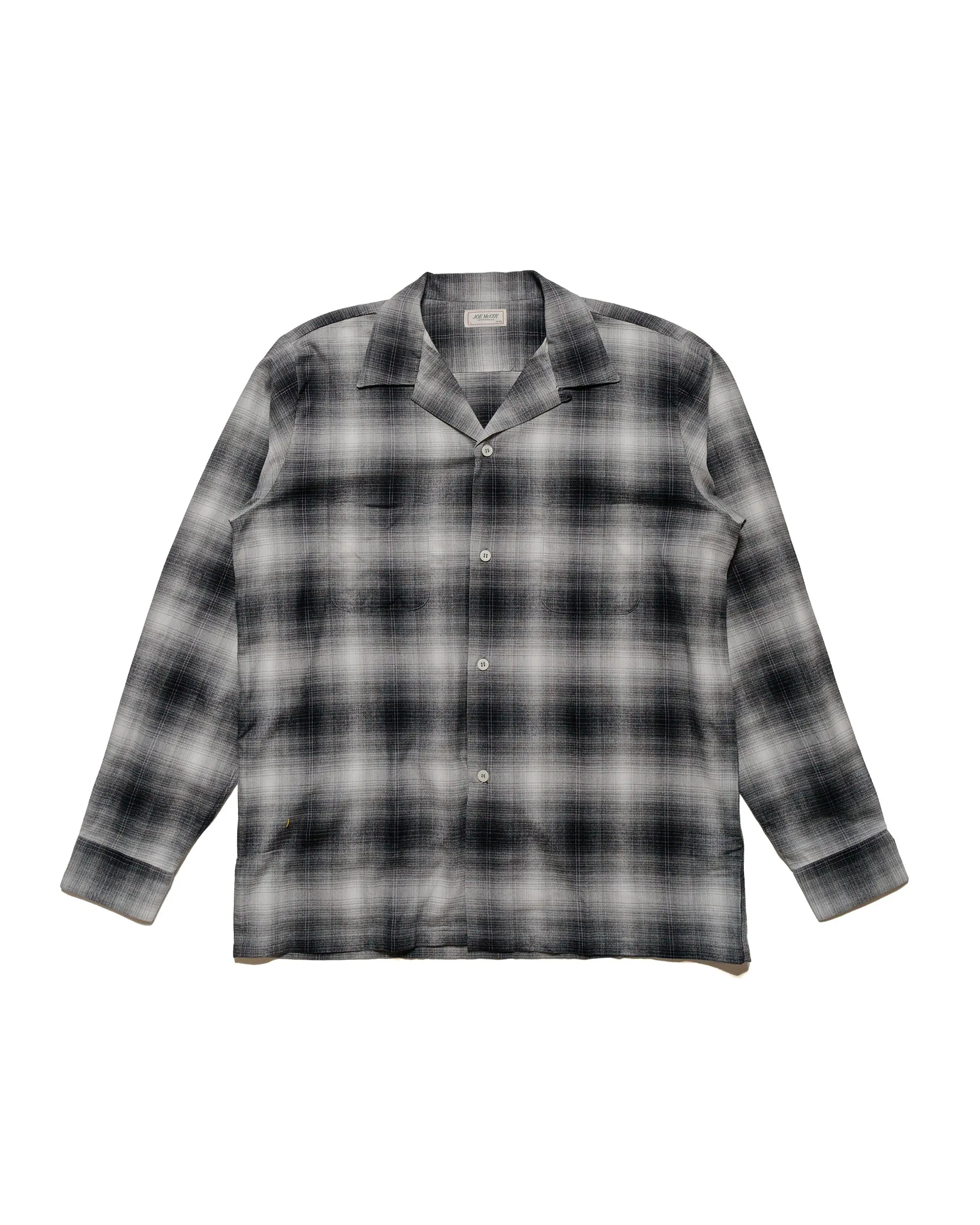 The Real McCoy's MS24006 Ombre Cotton Rayon Open Collar Shirt Gray sold by Lost & Found