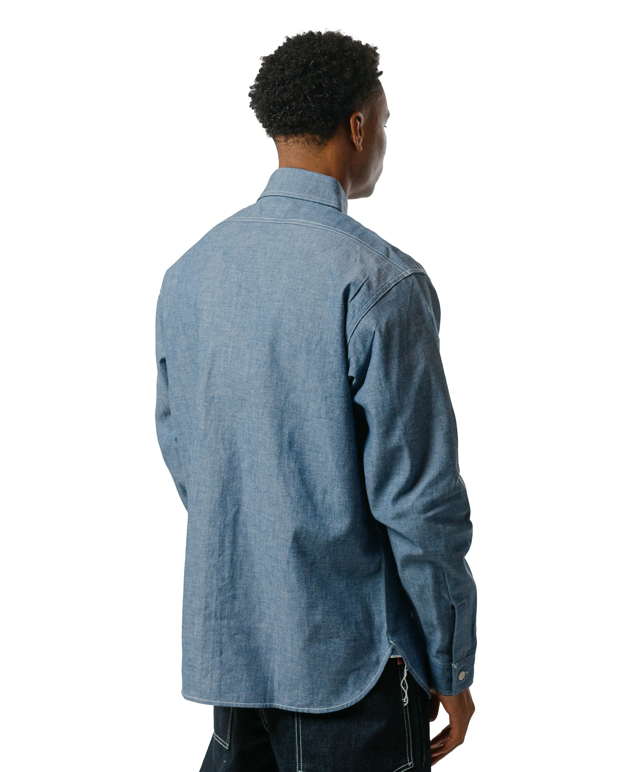 The Real McCoy's MS24004 8HU Chambray Serviceman Shirt Light Blue sold by Lost & Found product image thumbnail 3