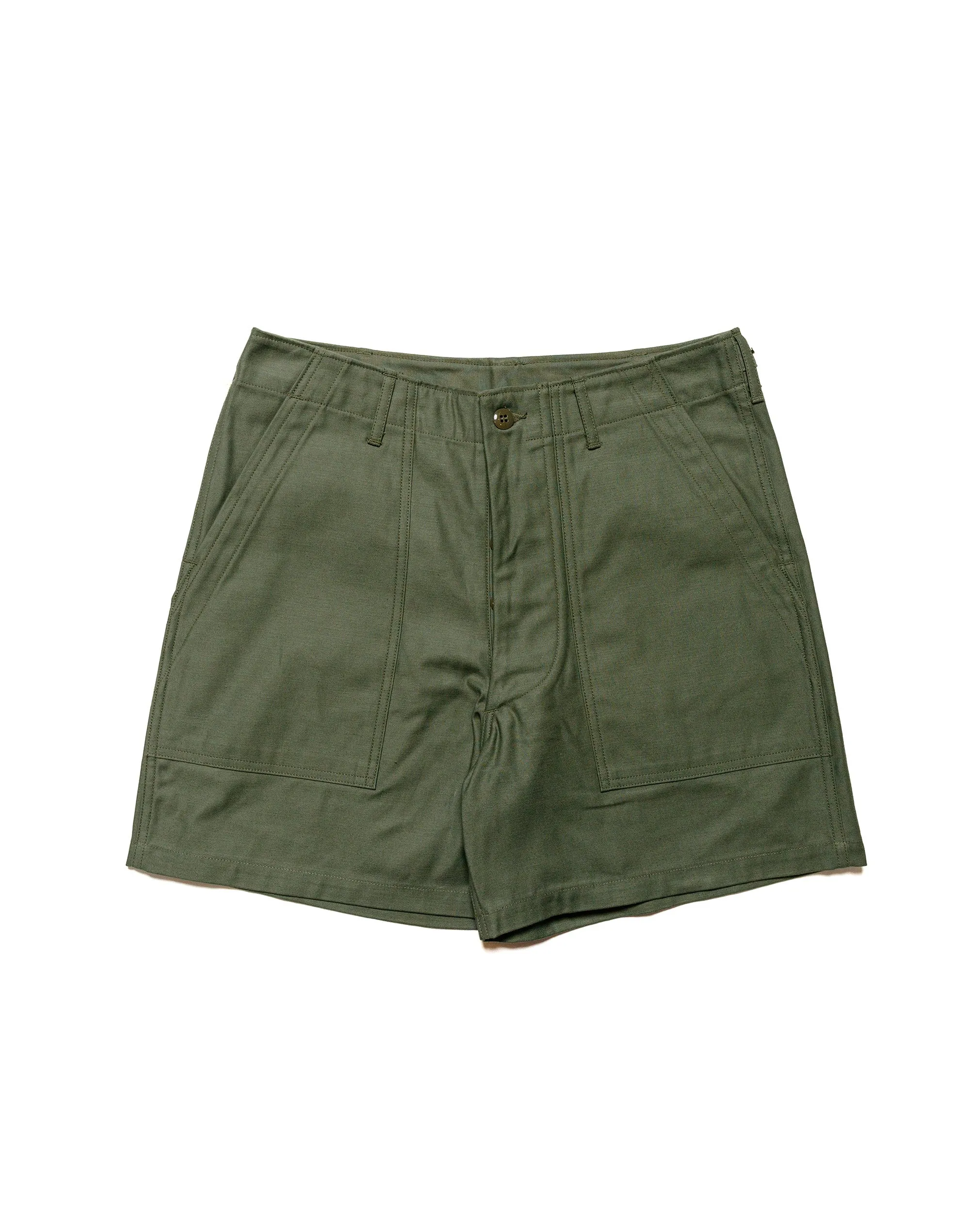 The Real McCoy's MP24004 Utility Shorts / Cotton Sateen Olive sold by Lost & Found
