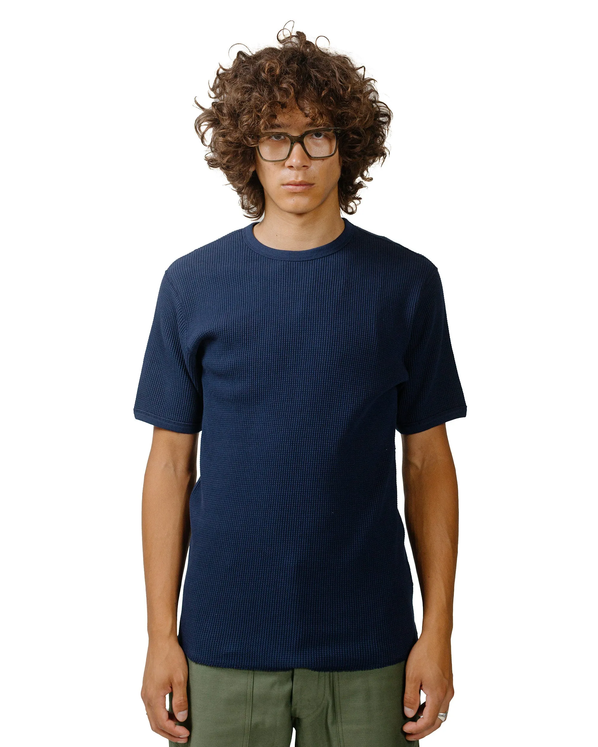 The Real McCoy's MC24018 Waffle Thermal Shirt S/S Navy sold by Lost & Found product image thumbnail 2