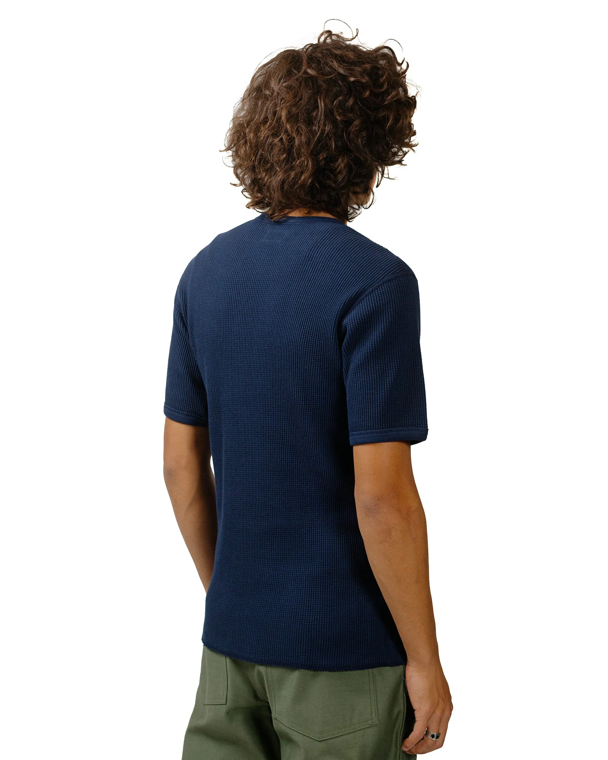 The Real McCoy's MC24018 Waffle Thermal Shirt S/S Navy sold by Lost & Found product image thumbnail 3