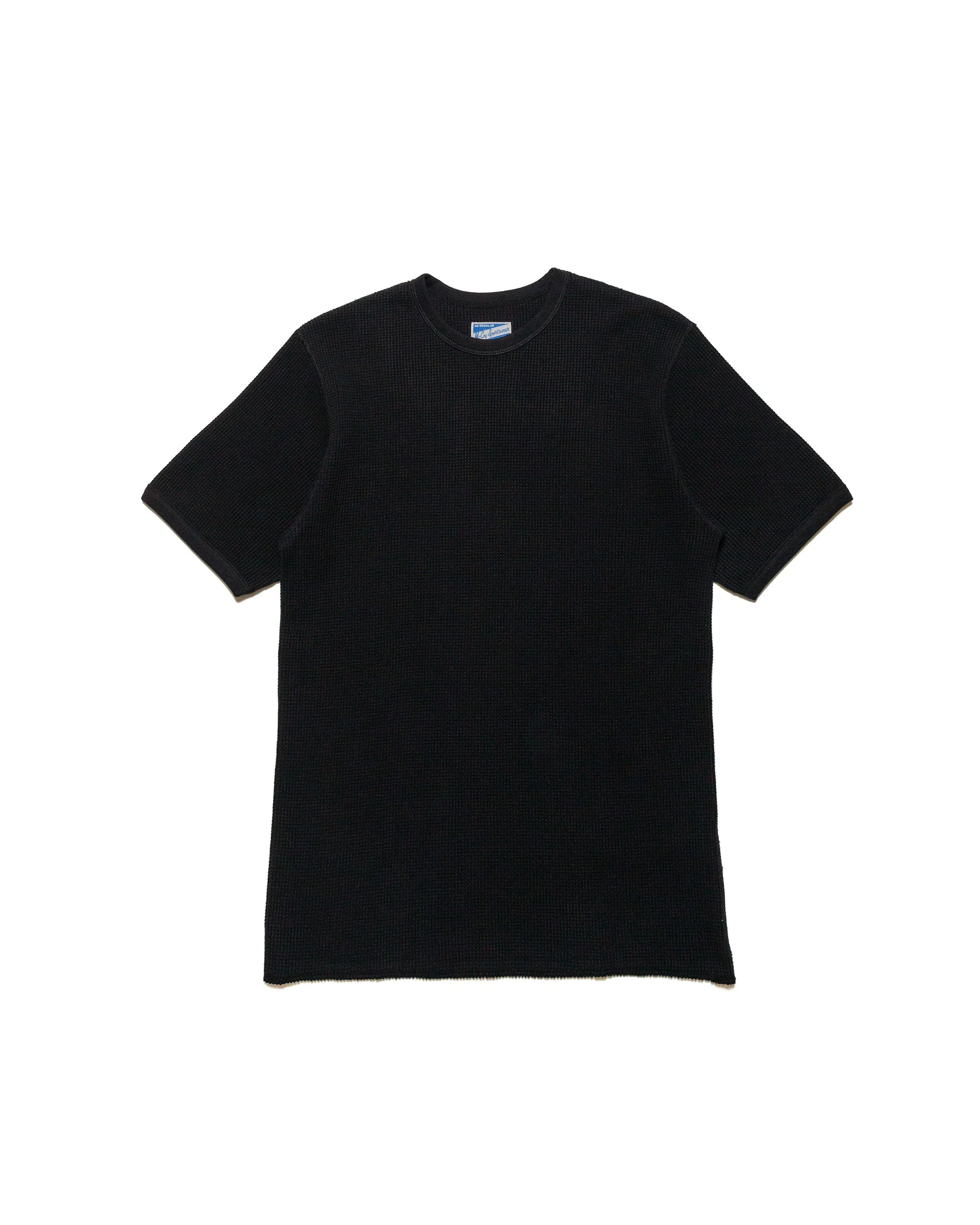 The Real McCoy's MC24018 Waffle Thermal Shirt S/S Black sold by Lost & Found