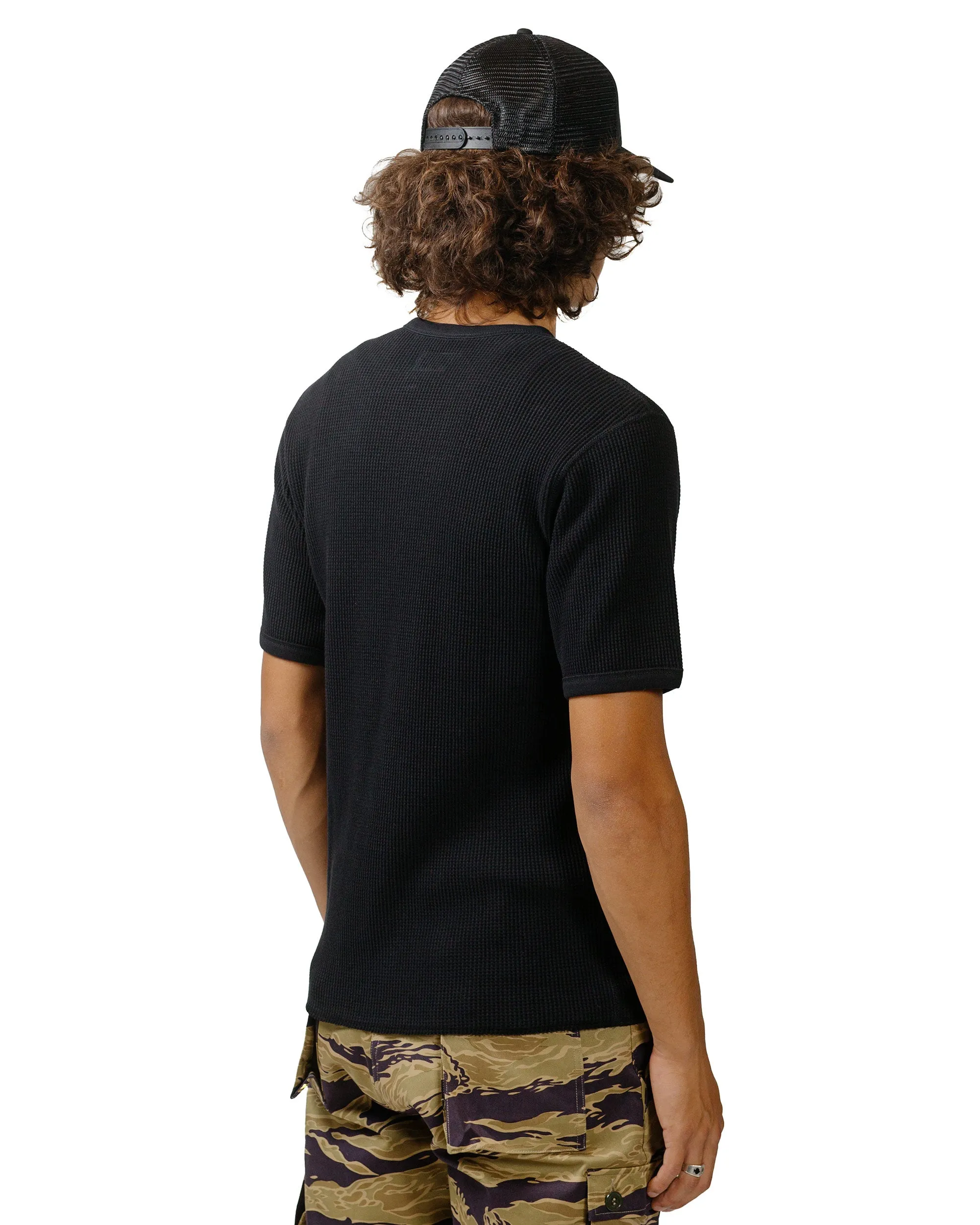 The Real McCoy's MC24018 Waffle Thermal Shirt S/S Black sold by Lost & Found product image thumbnail 3