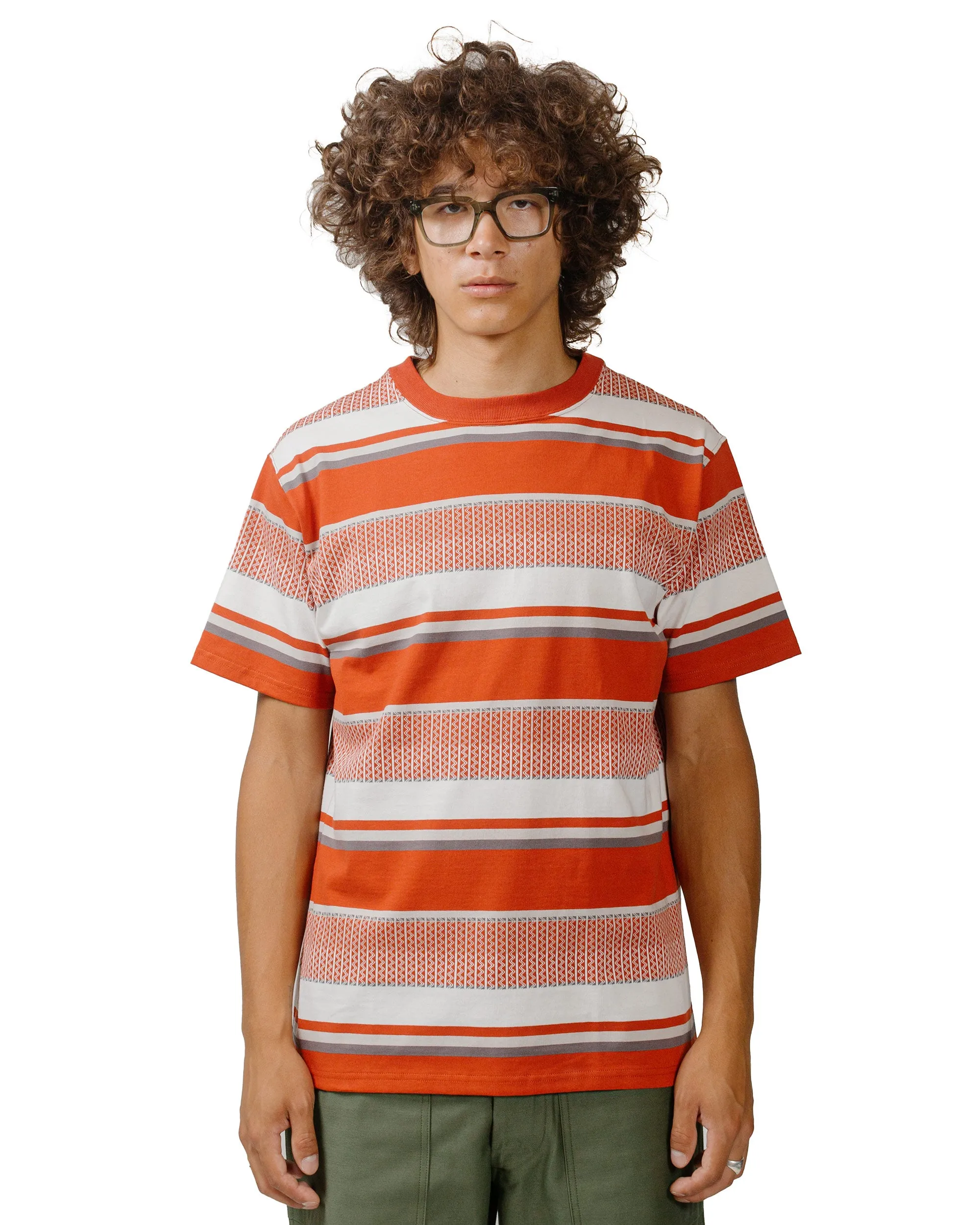 The Real McCoy's MC24017 Jacquard Knit Stripe Tee Red sold by Lost & Found product image thumbnail 2