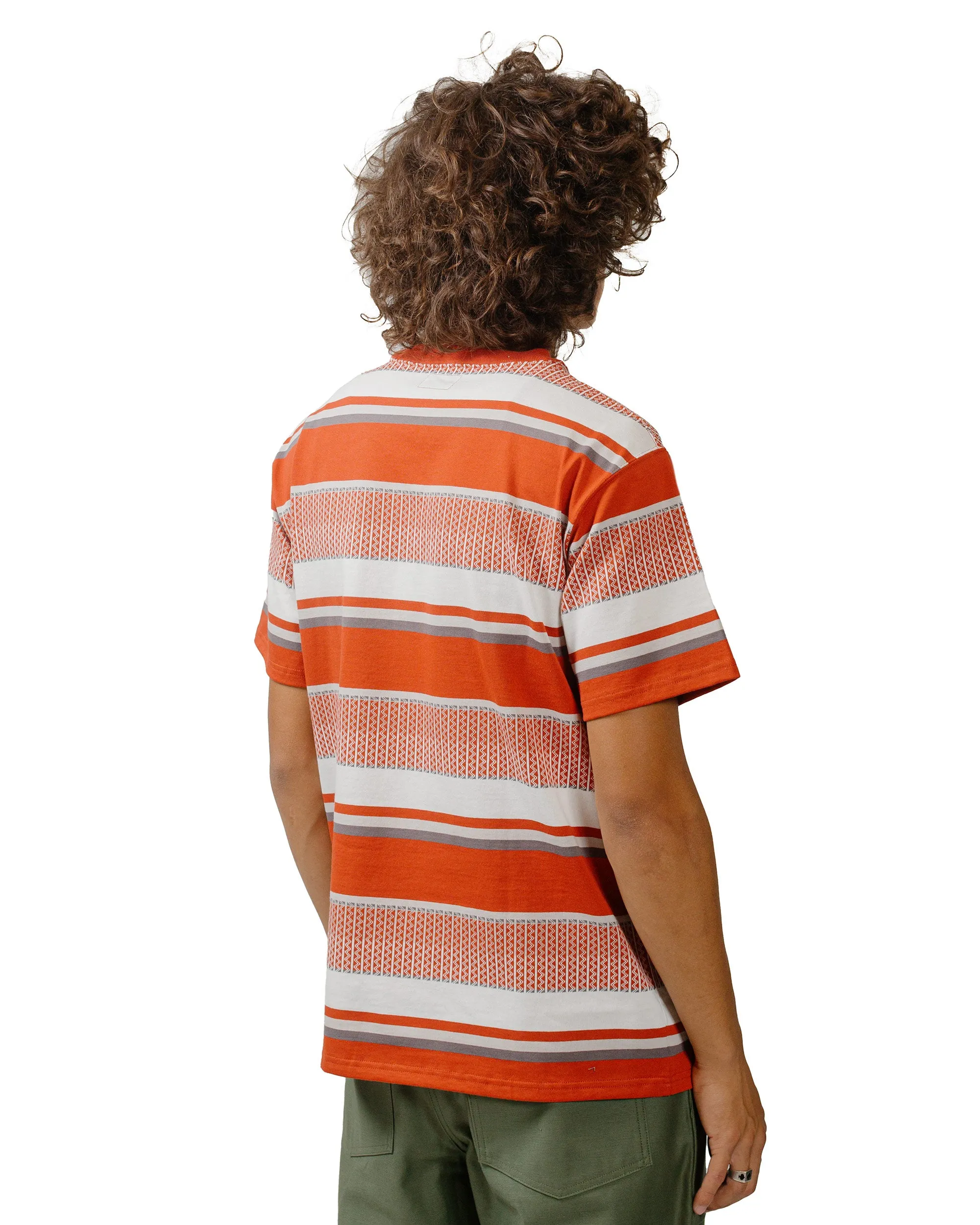 The Real McCoy's MC24017 Jacquard Knit Stripe Tee Red sold by Lost & Found product image thumbnail 3