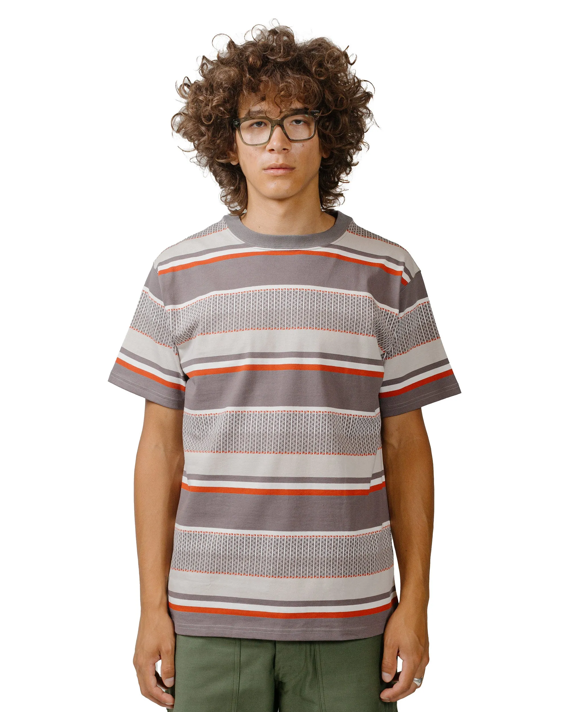 The Real McCoy's MC24017 Jacquard Knit Stripe Tee Gray sold by Lost & Found product image thumbnail 2
