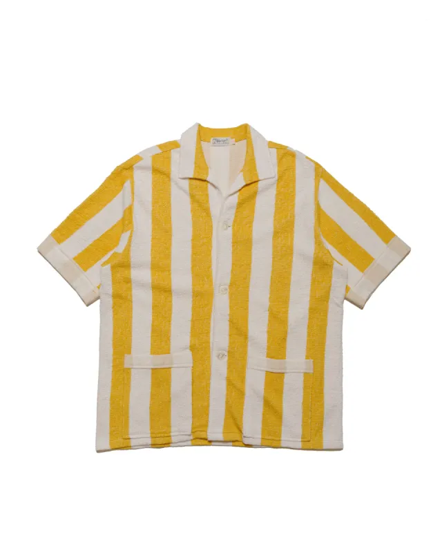 The Real McCoy's MC24015 Stripe Cotton Pile Beach Shirt Yellow sold by Lost & Found