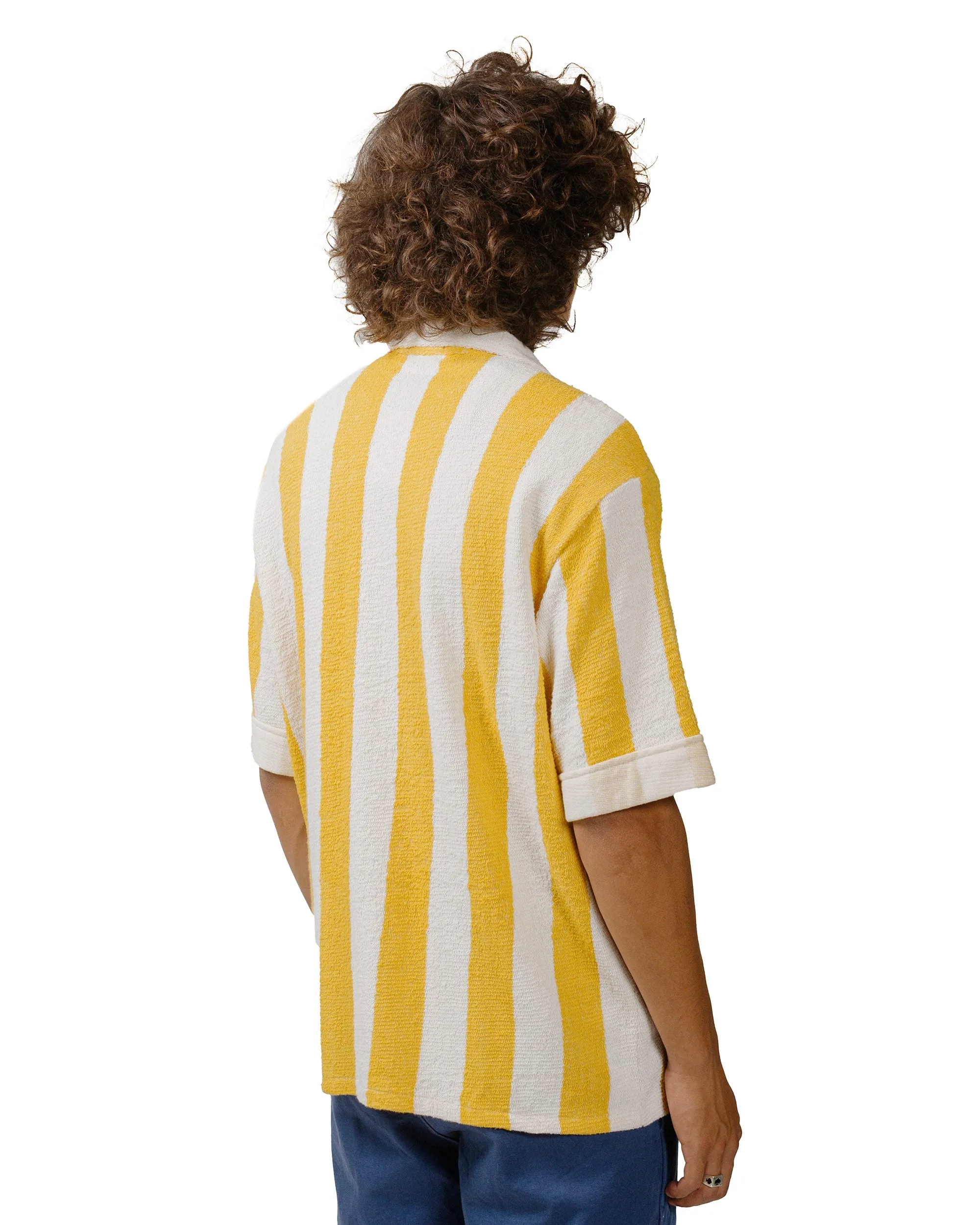 The Real McCoy's MC24015 Stripe Cotton Pile Beach Shirt Yellow sold by Lost & Found product image thumbnail 3