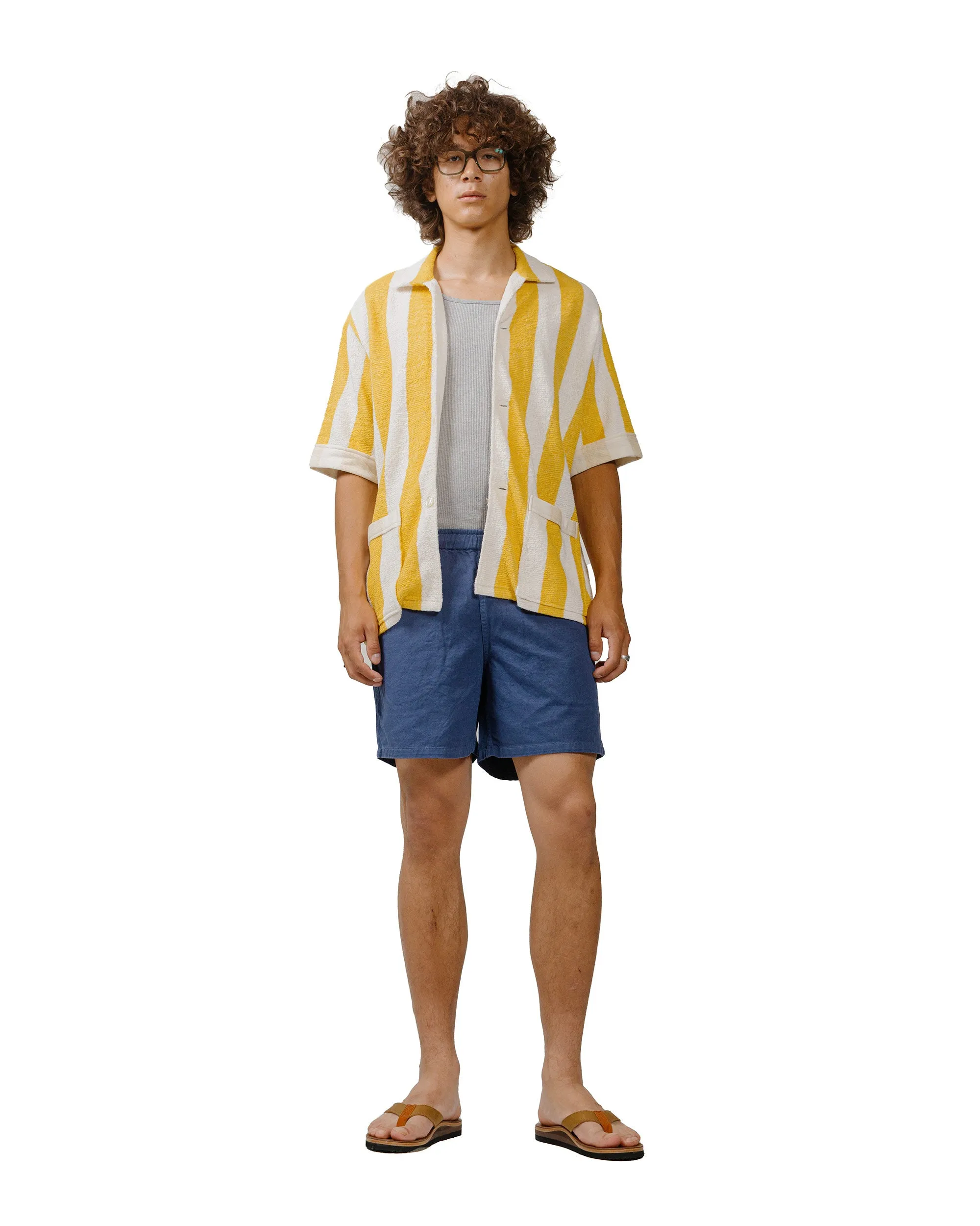 The Real McCoy's MC24015 Stripe Cotton Pile Beach Shirt Yellow sold by Lost & Found product image thumbnail 4