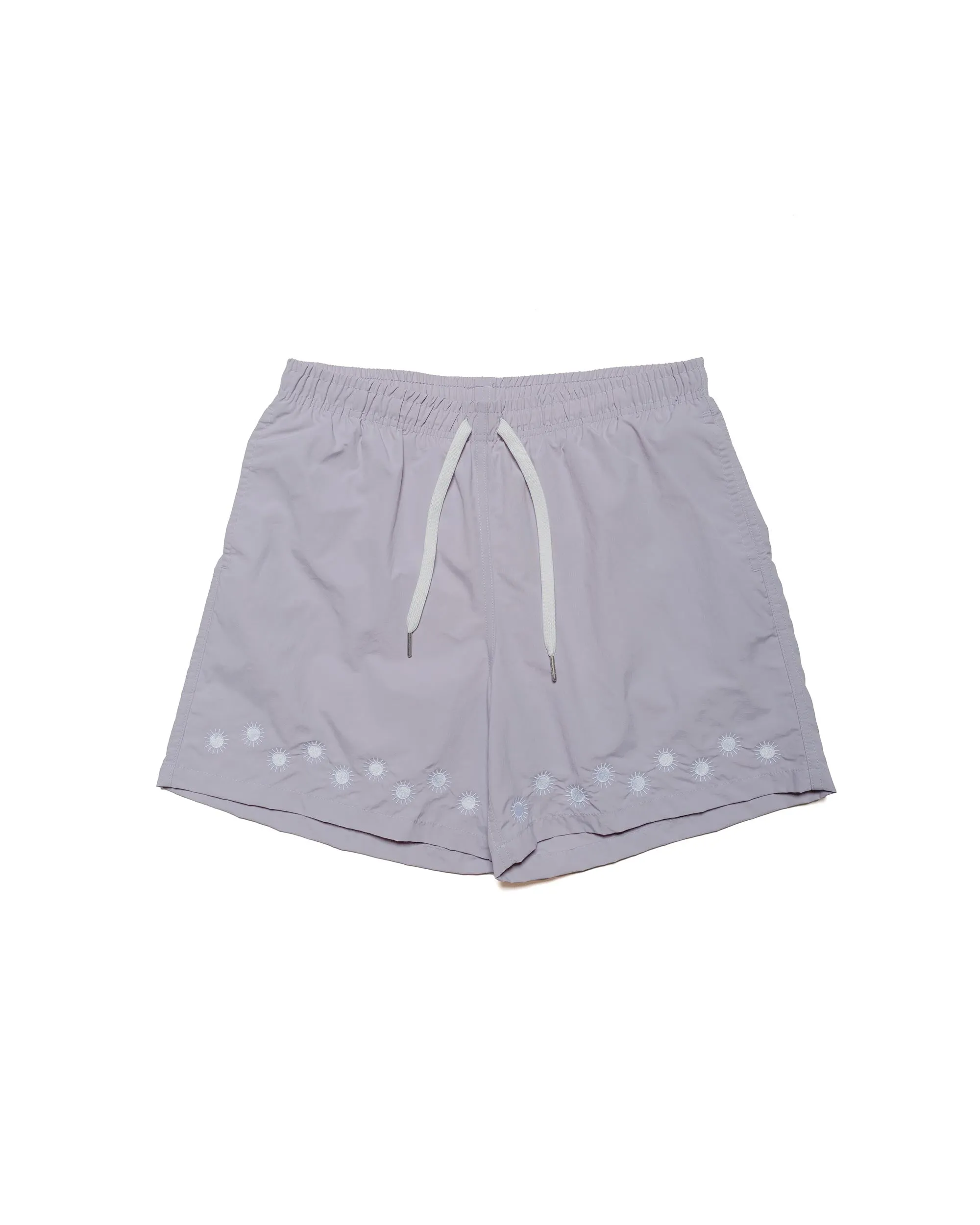 Bather Lavender Embroidered Sun Swim Trunk sold by Lost & Found