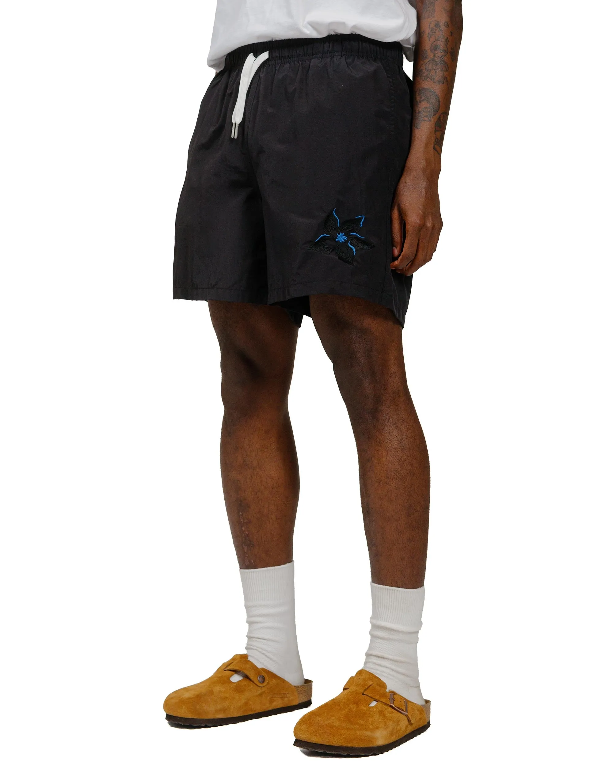 Bather Black Embroidered Lily Swim Trunk sold by Lost & Found product image thumbnail 2