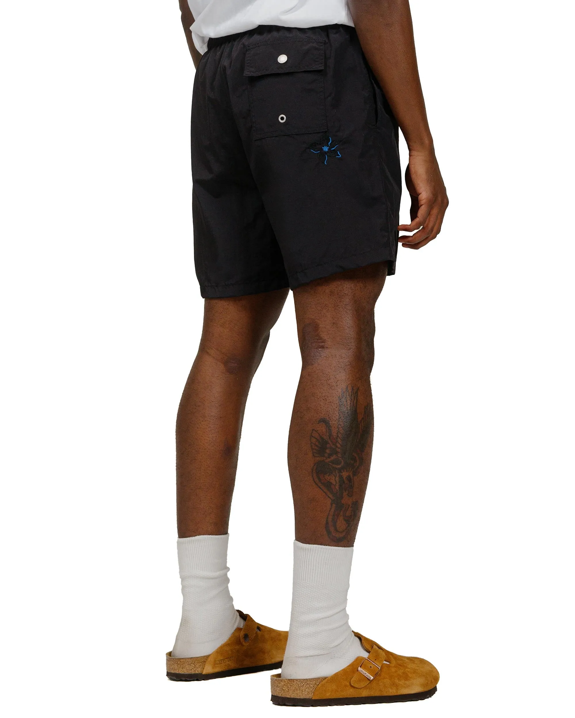 Bather Black Embroidered Lily Swim Trunk sold by Lost & Found product image thumbnail 3