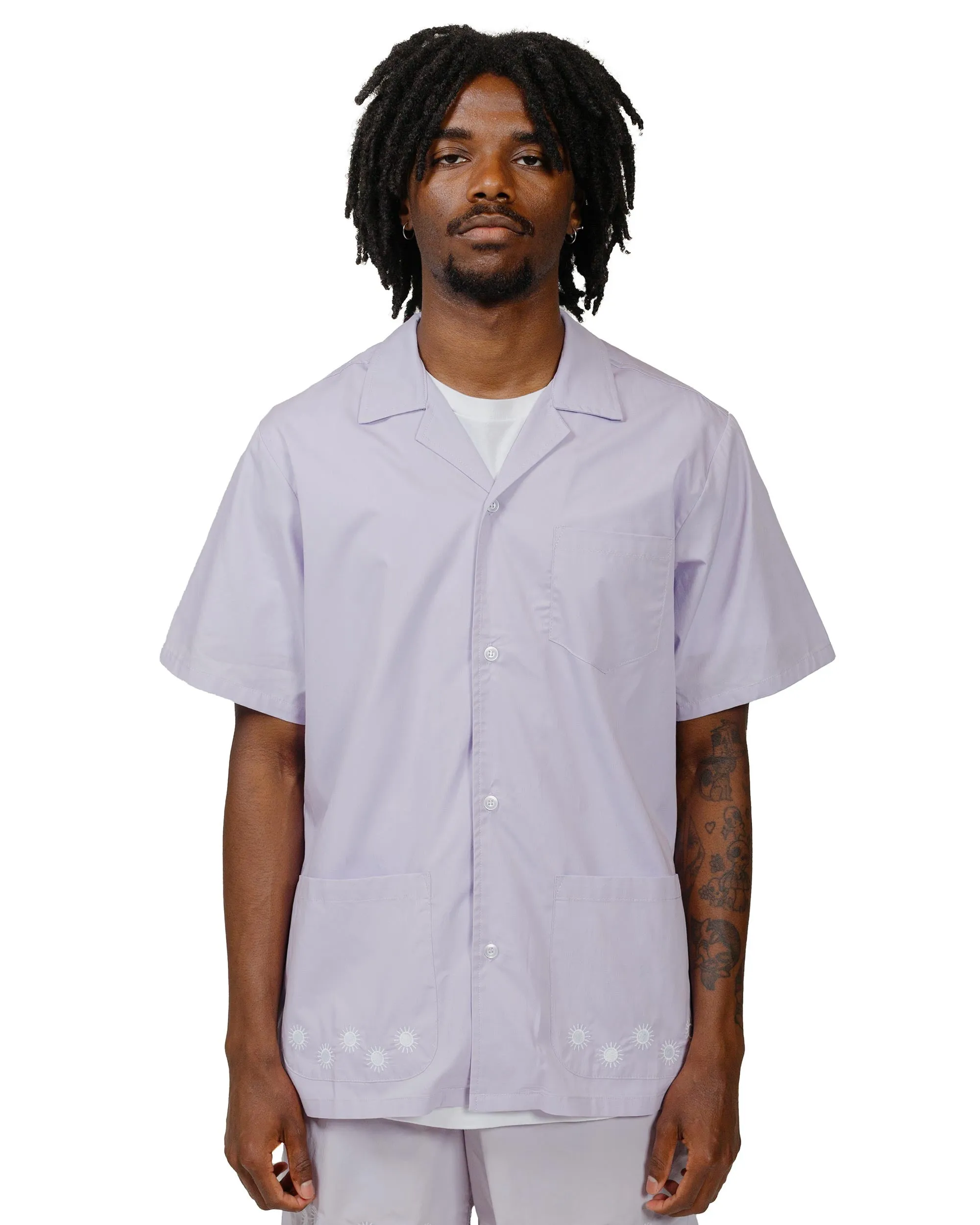 Bather Lavender Embroidered Sun Camp Shirt sold by Lost & Found product image thumbnail 2