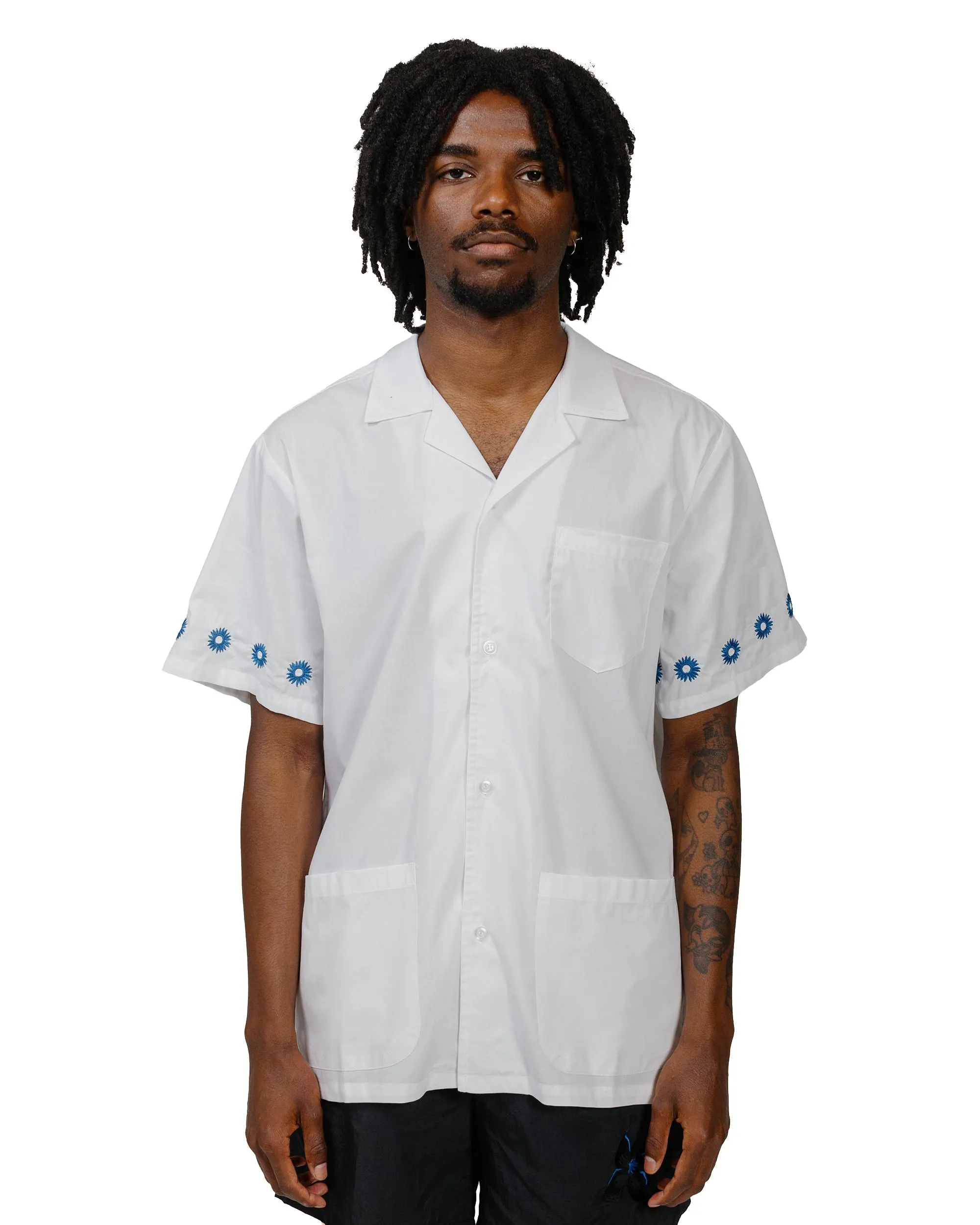 Bather White Embroidered Daisy Camp Shirt sold by Lost & Found product image thumbnail 2