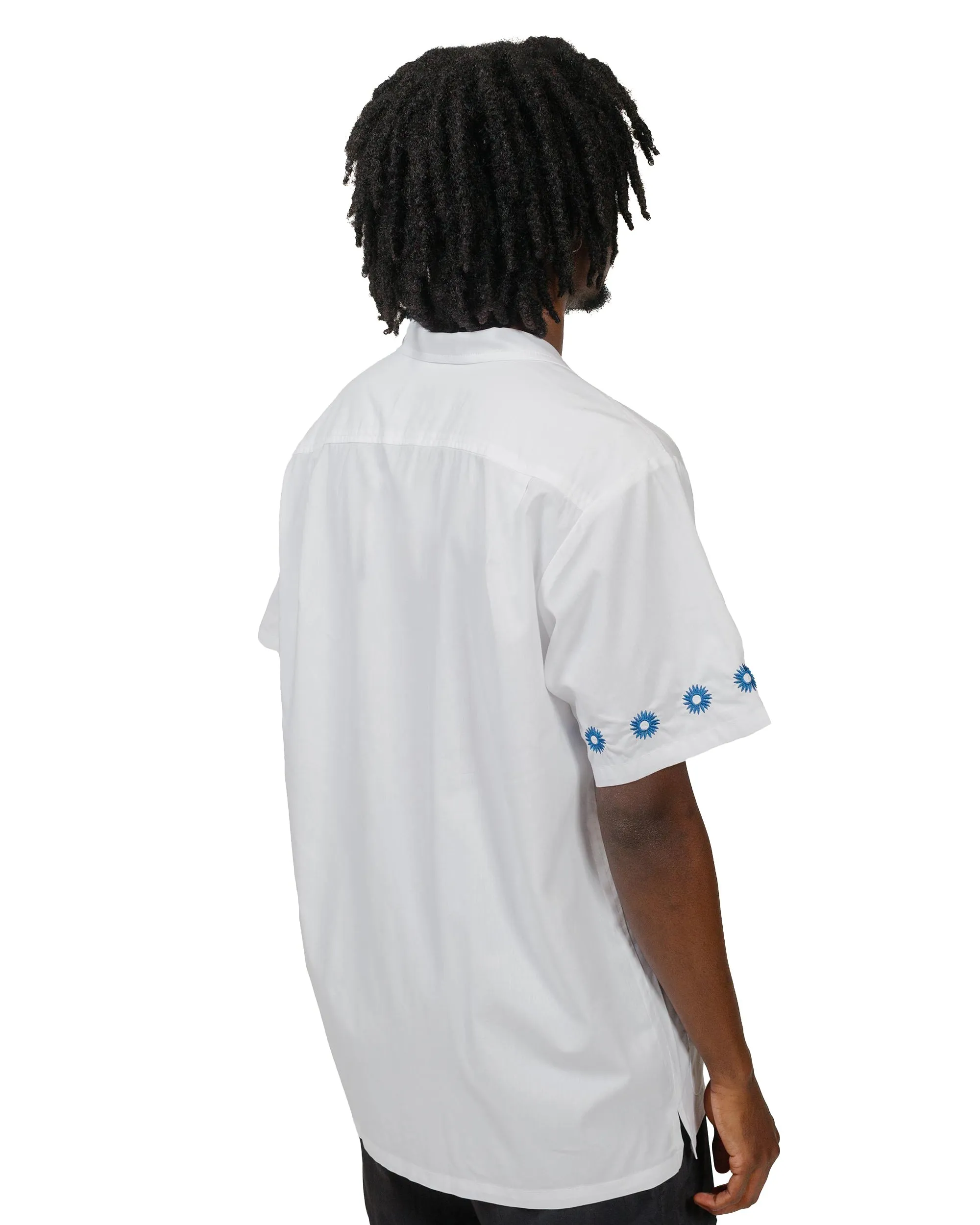 Bather White Embroidered Daisy Camp Shirt sold by Lost & Found product image thumbnail 3