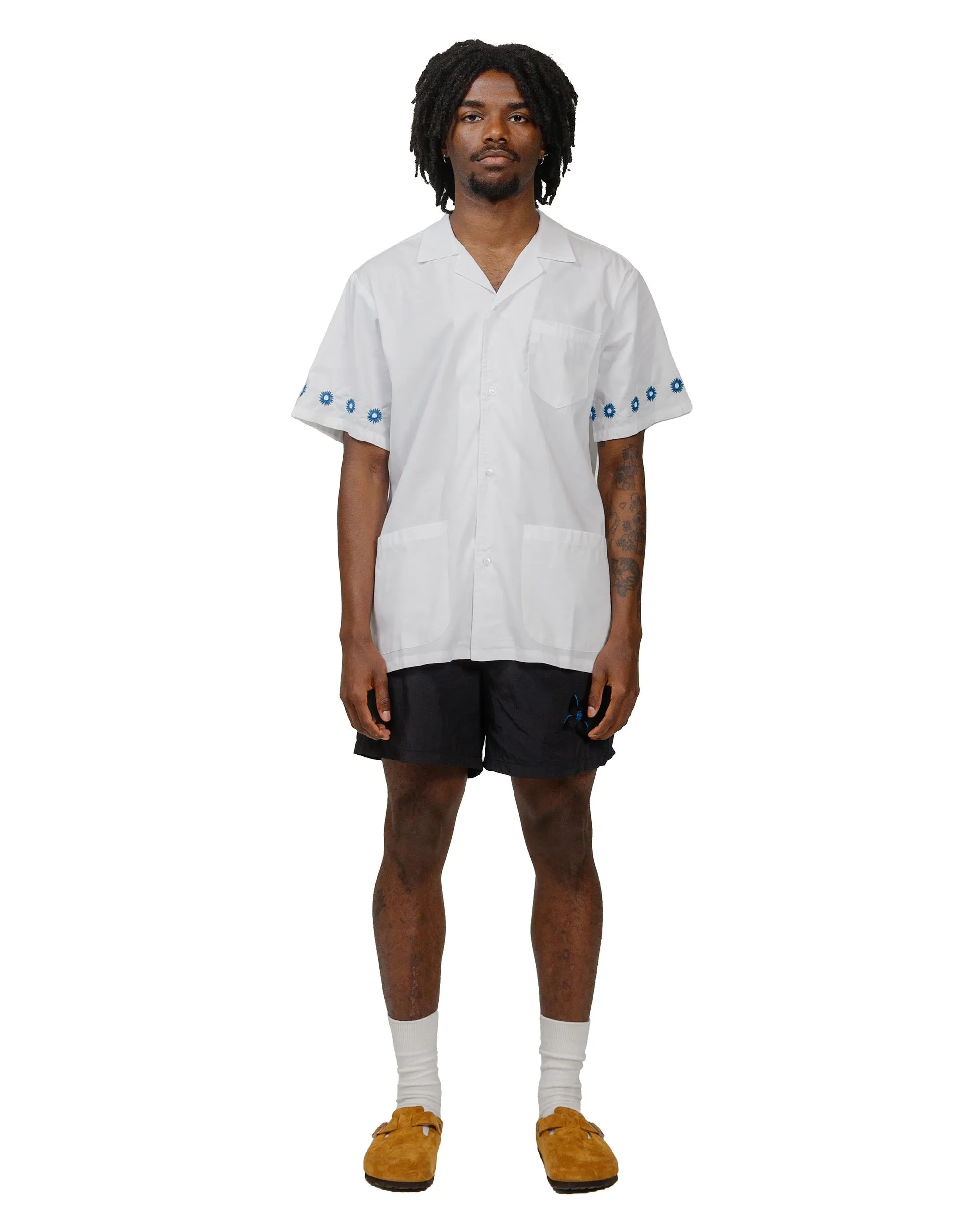 Bather White Embroidered Daisy Camp Shirt sold by Lost & Found product image thumbnail 4