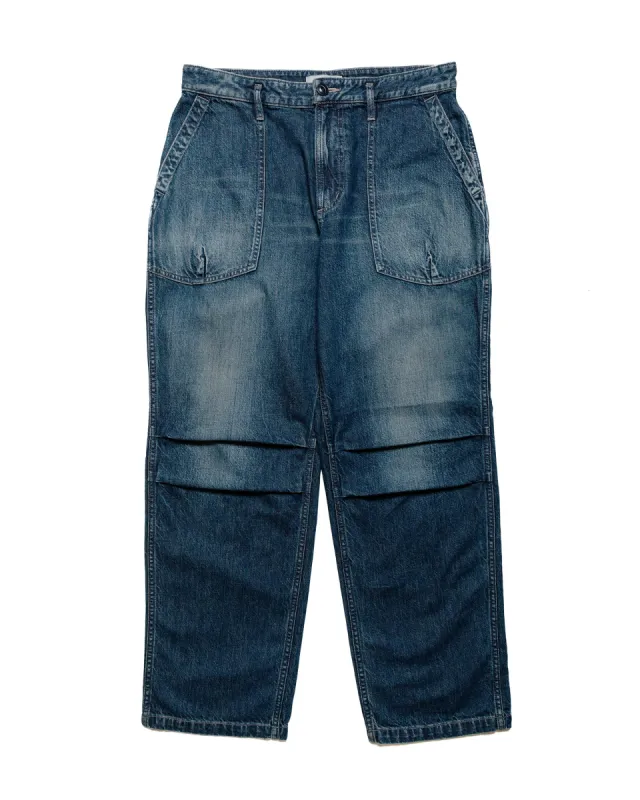 nonnative Rancher Trousers Cotton 10oz Denim Vintage Wash Indigo sold by Lost & Found