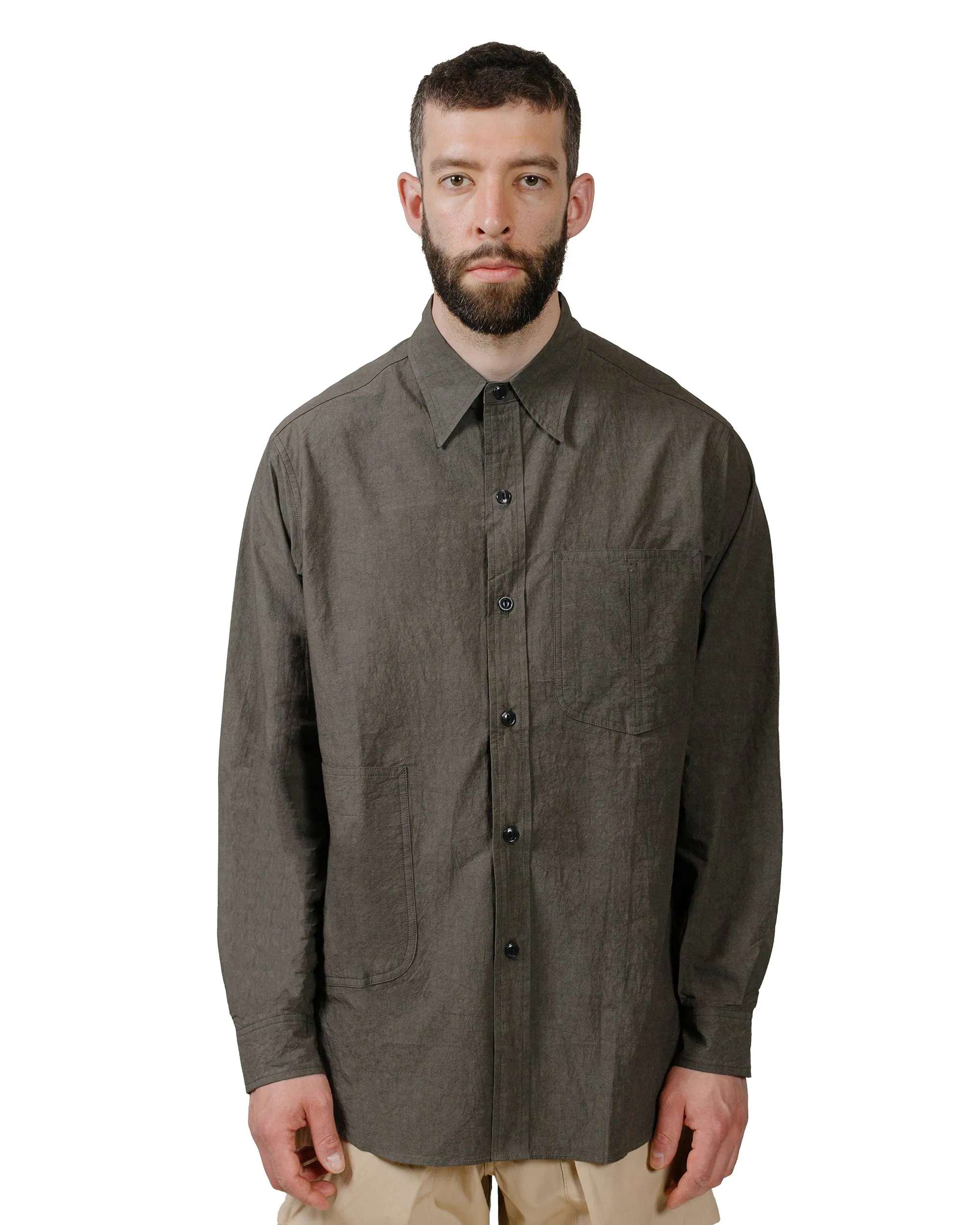Sassafras Diggin Shirt Cotton/Linen Typewriter Charcoal sold by Lost & Found product image thumbnail 2