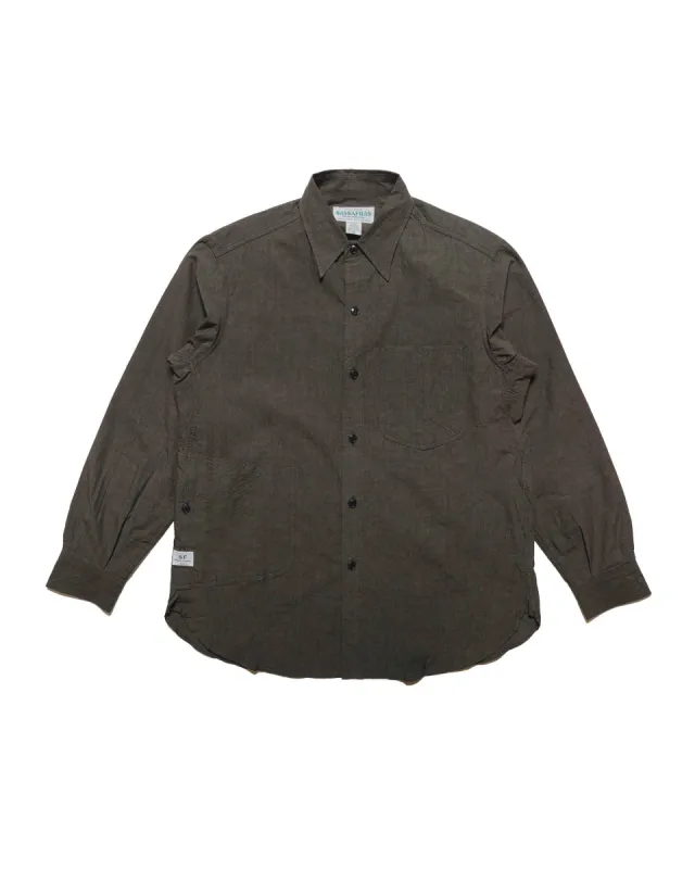 Sassafras Diggin Shirt Cotton/Linen Typewriter Charcoal sold by Lost & Found