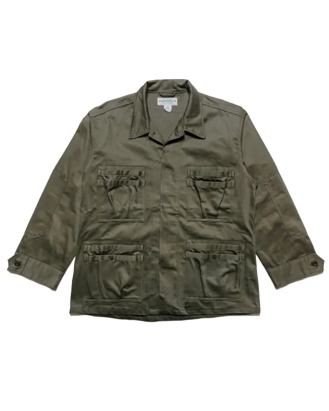 Sassafras Overgrown Fatigue Jacket Military Satin Olive sold by Lost & Found