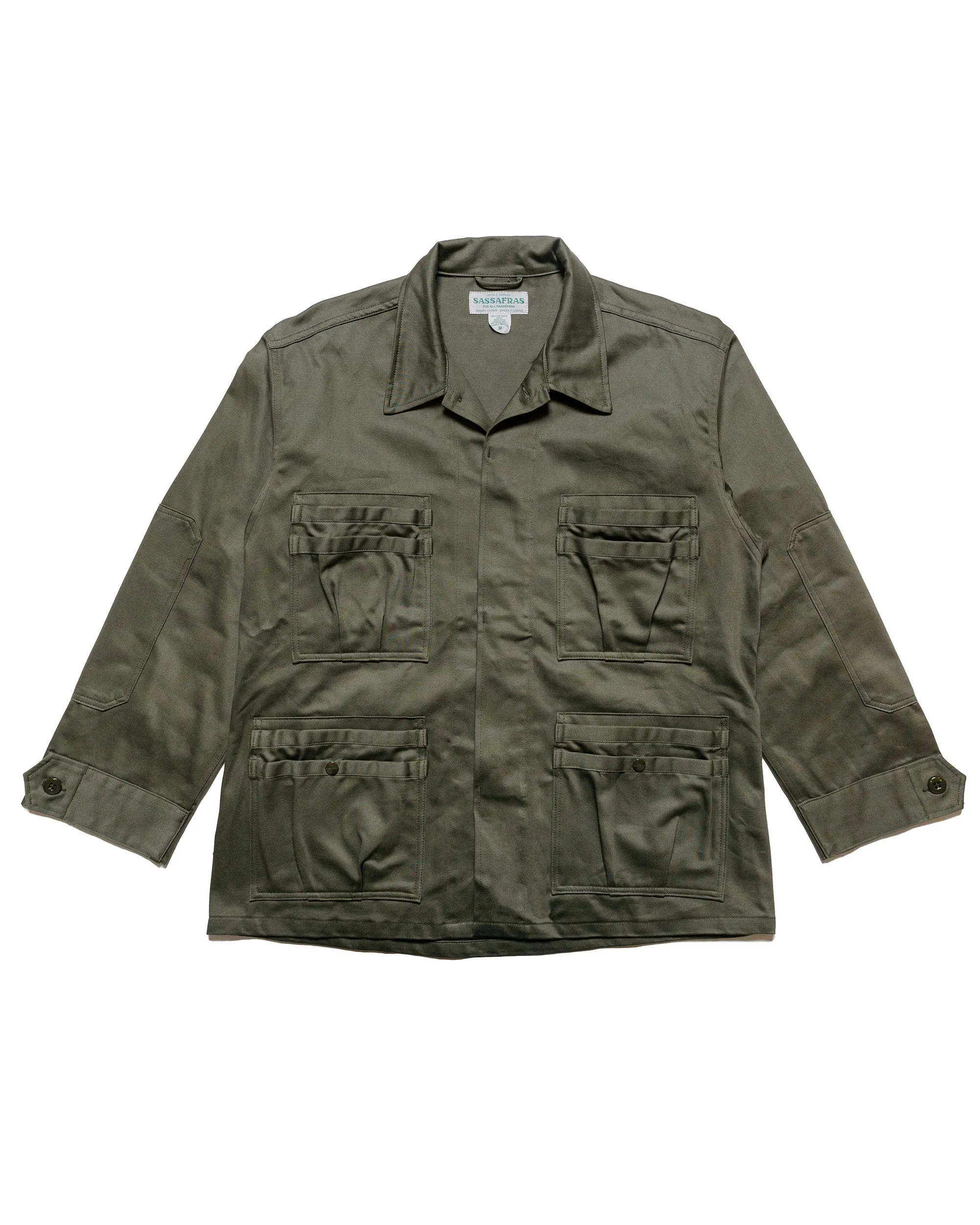Sassafras Overgrown Fatigue Jacket Military Satin Olive sold by Lost & Found