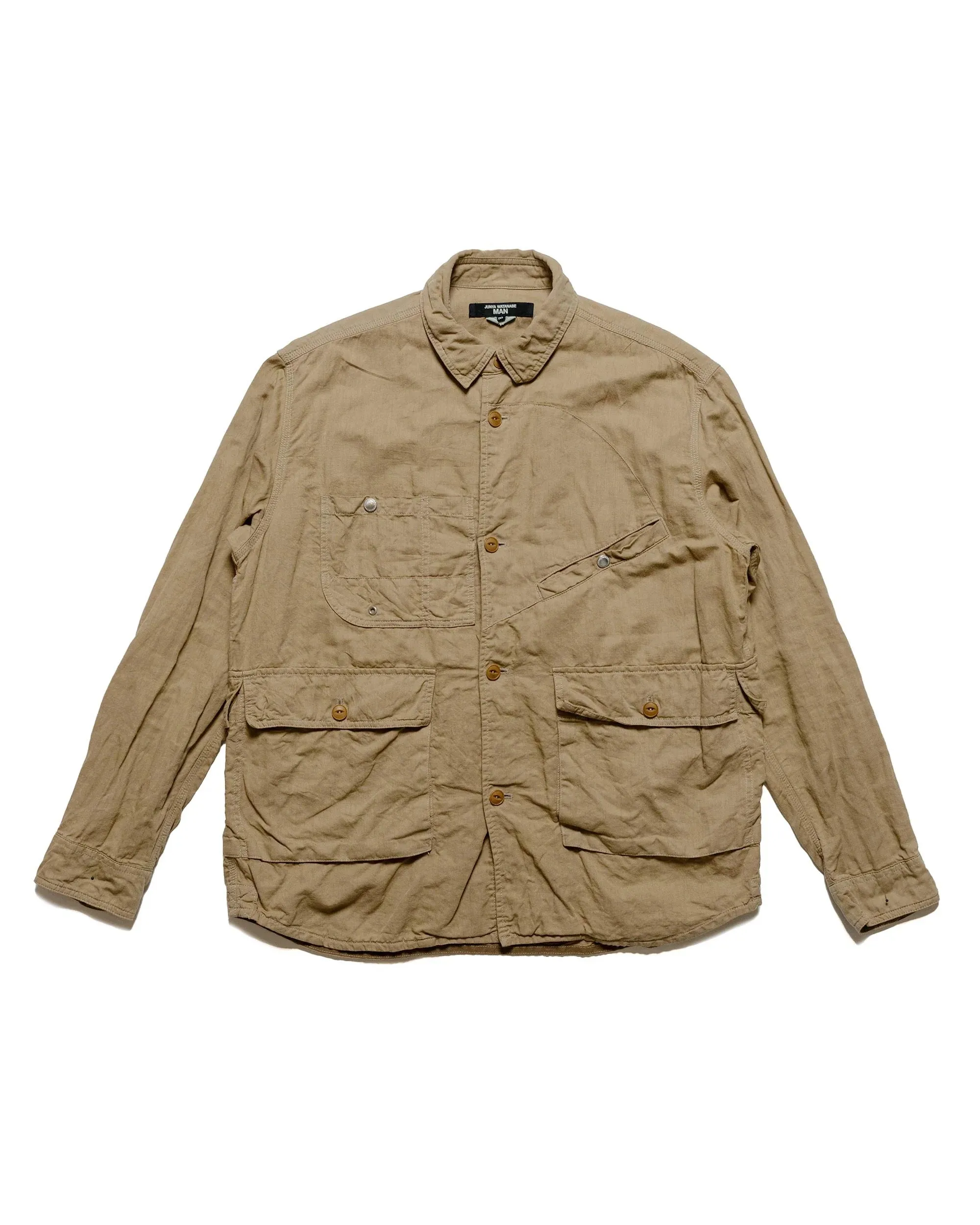 Junya Watanabe MAN Cotton Linen Shirt Beige sold by Lost & Found