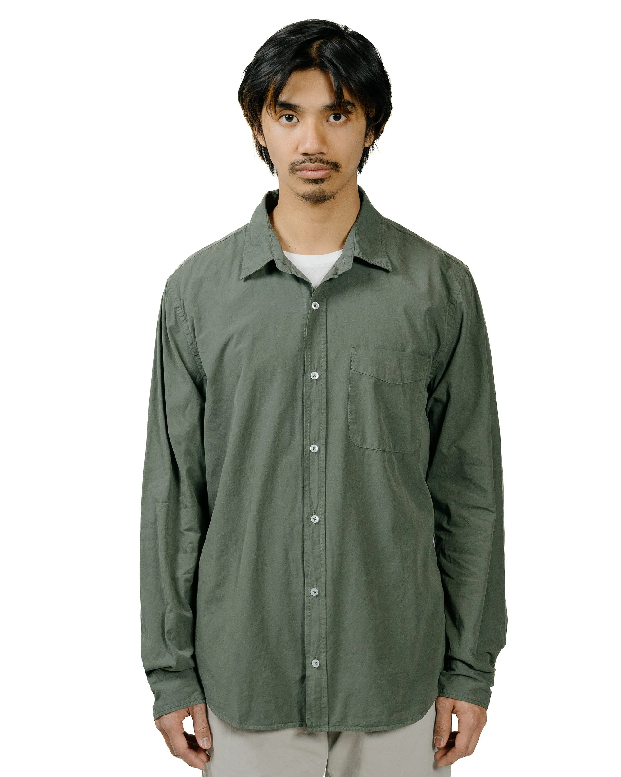Save Khaki United Poplin Standard Shirt Basil sold by Lost & Found product image thumbnail 2