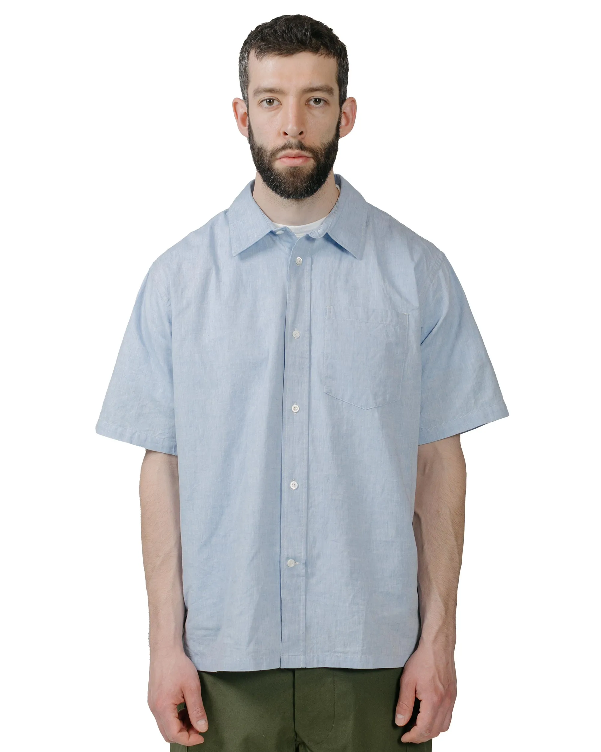 Norse Projects Ivan Relaxed Cotton Linen SS Shirt Pale Blue sold by Lost & Found product image thumbnail 2
