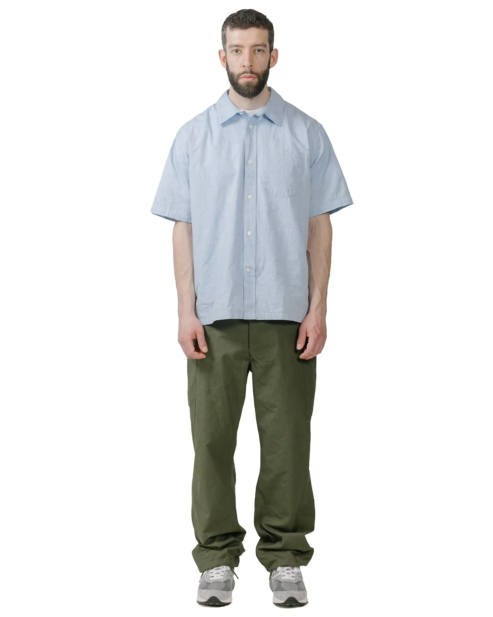 Norse Projects Ivan Relaxed Cotton Linen SS Shirt Pale Blue sold by Lost & Found product image thumbnail 4