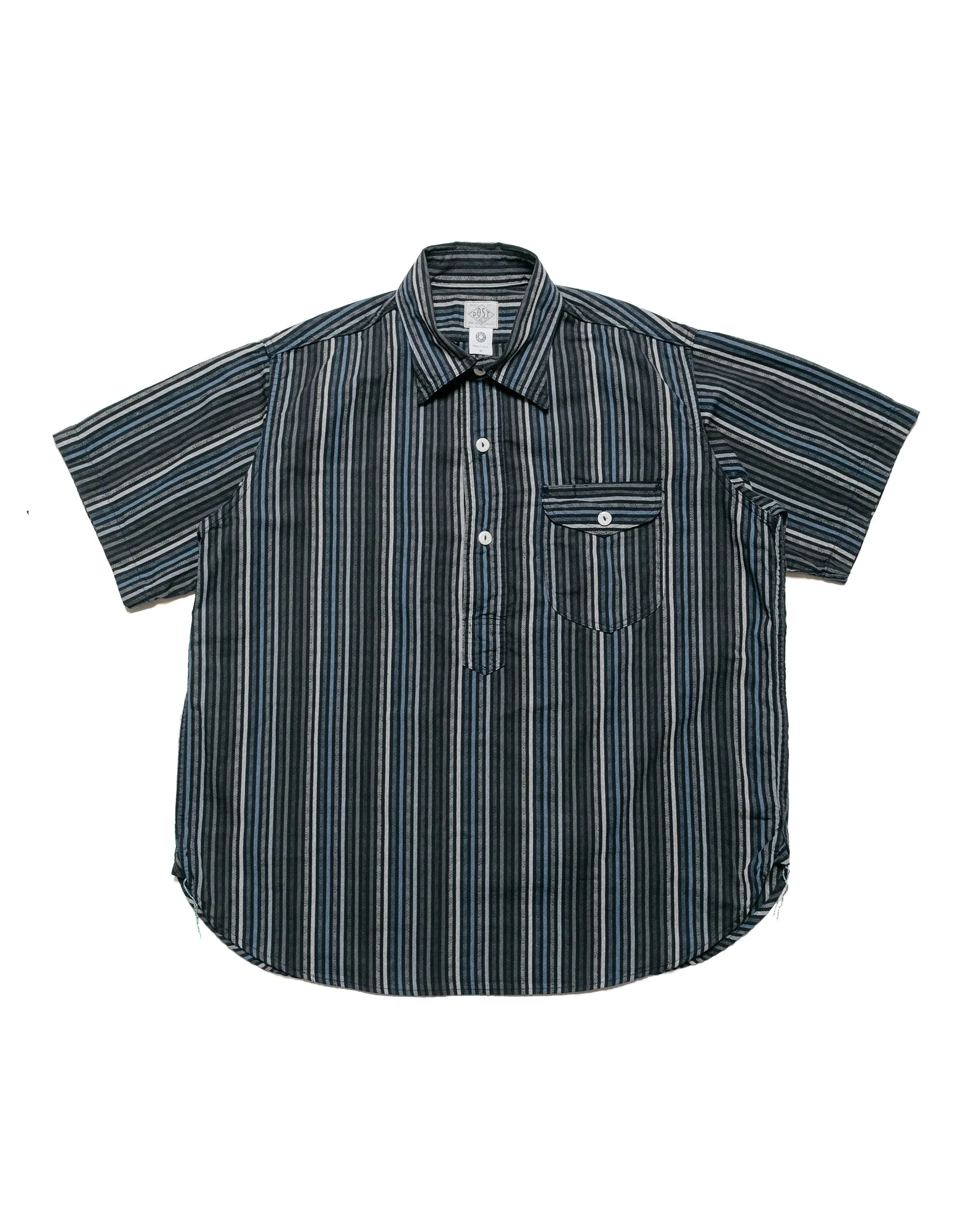 Post O'Alls Pullover Shirt S/S Blue Stripe Blues sold by Lost & Found