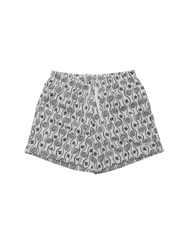 Bather White Sunwhirl Print Swim Trunk sold by Lost & Found