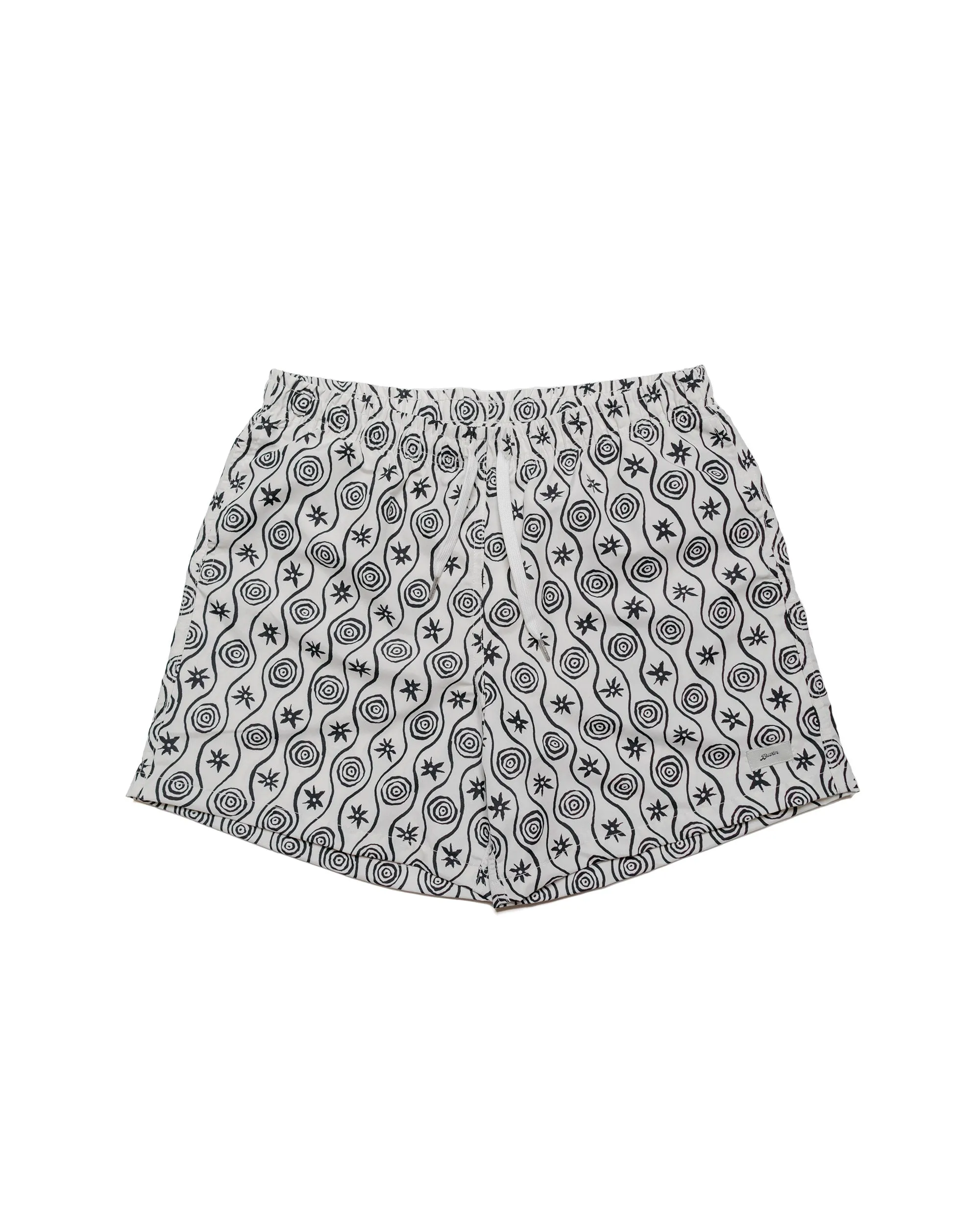 Bather White Sunwhirl Print Swim Trunk sold by Lost & Found